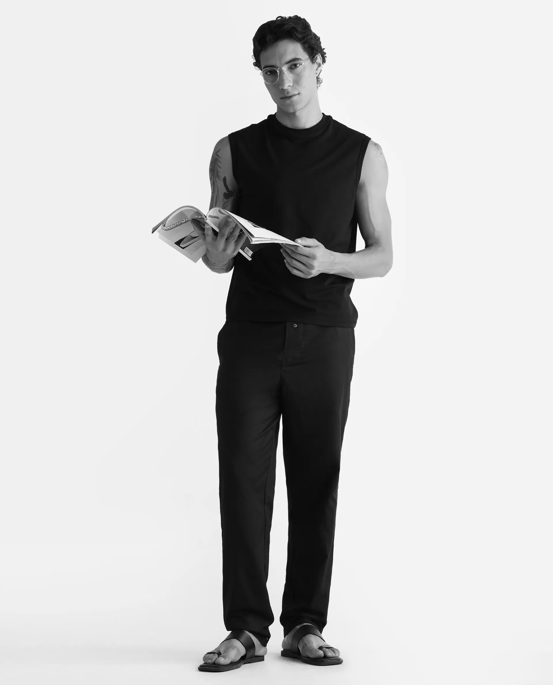 Rare Rabbit Men's Mariv Black Cotton Fabric Regular Fit Checks Pajama