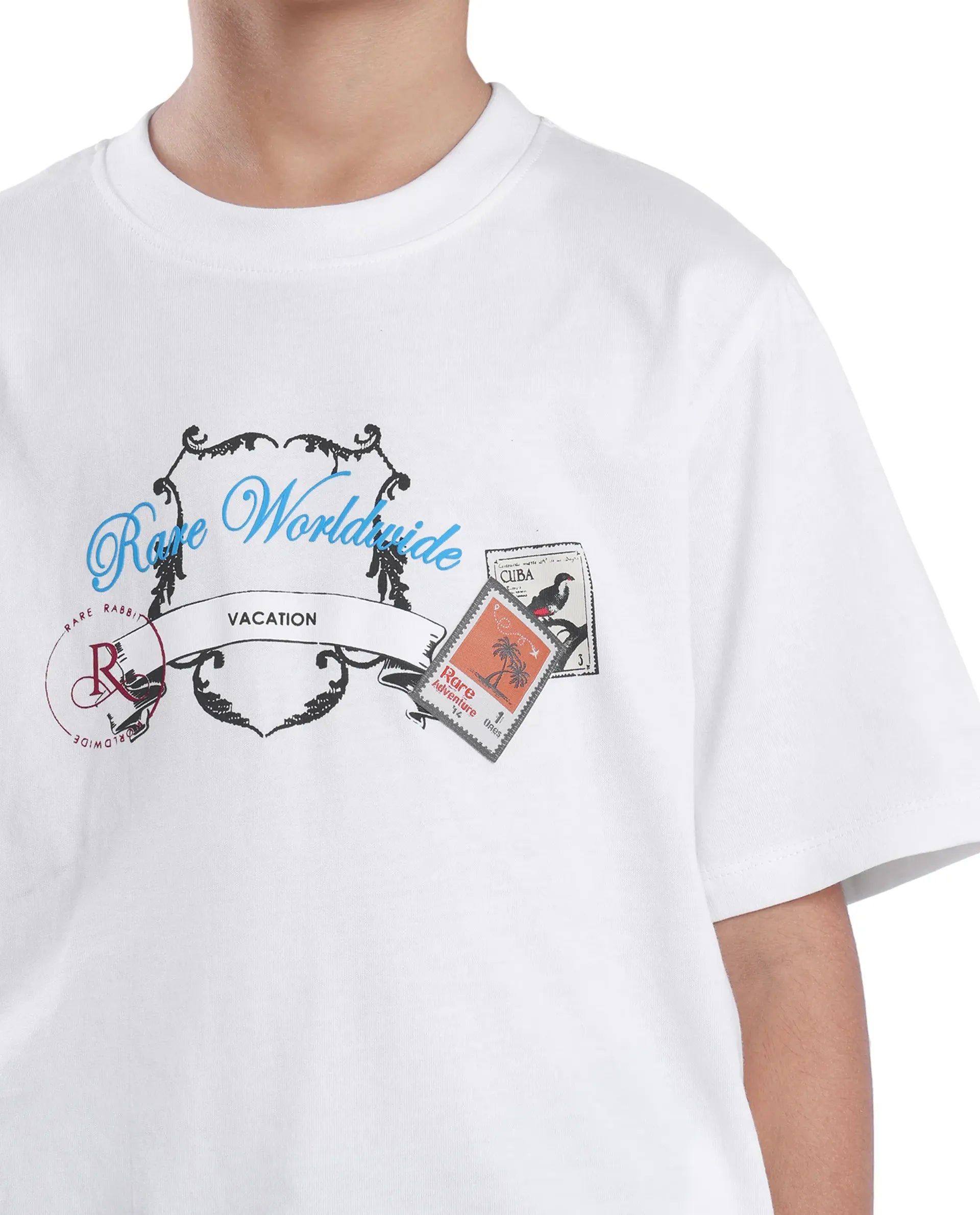 Rare Ones Kids Marn Off White Cotton Half Sleeve Printed Slip-On Closure Regular Fit T-Shirt