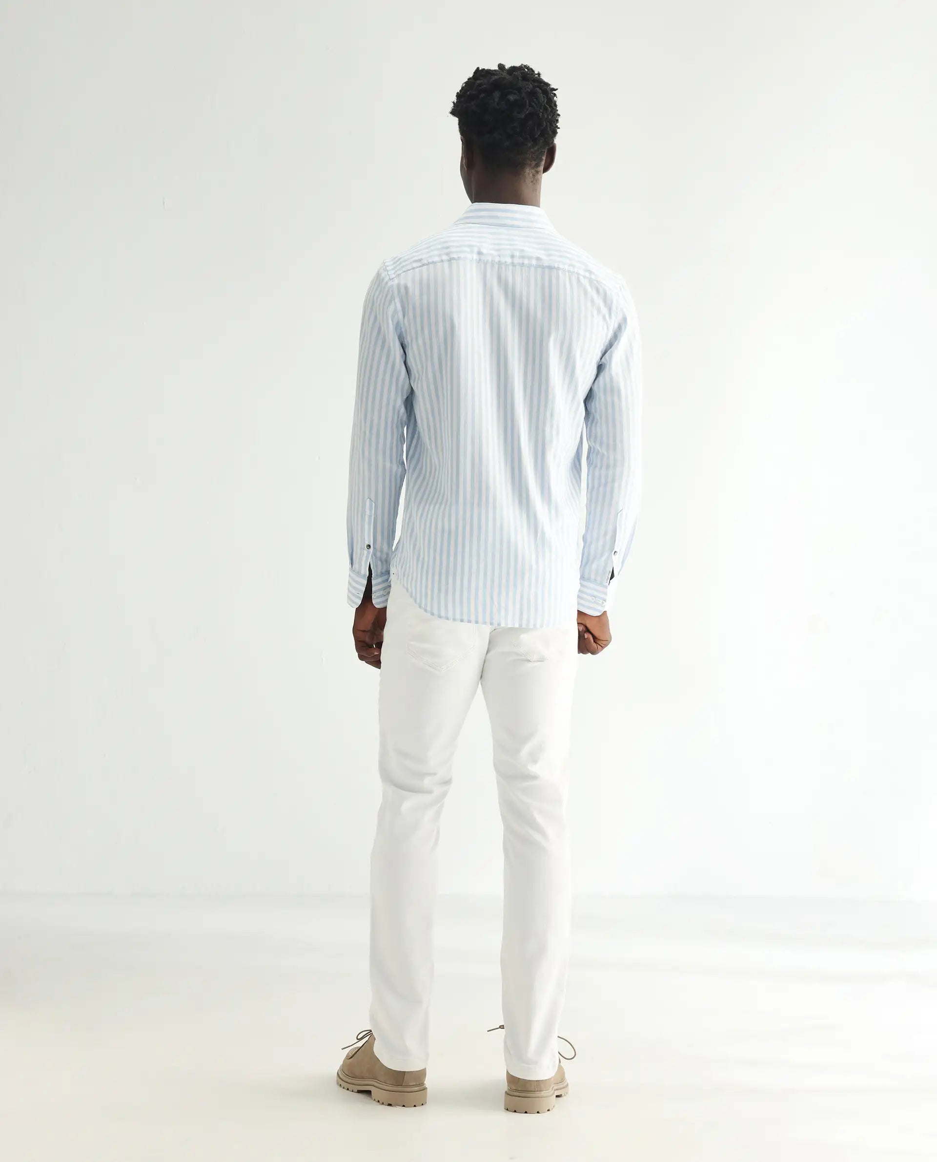 Rare Rabbit Men's Marowak Off White Cotton Plain Hawk Slim Fit Jeans