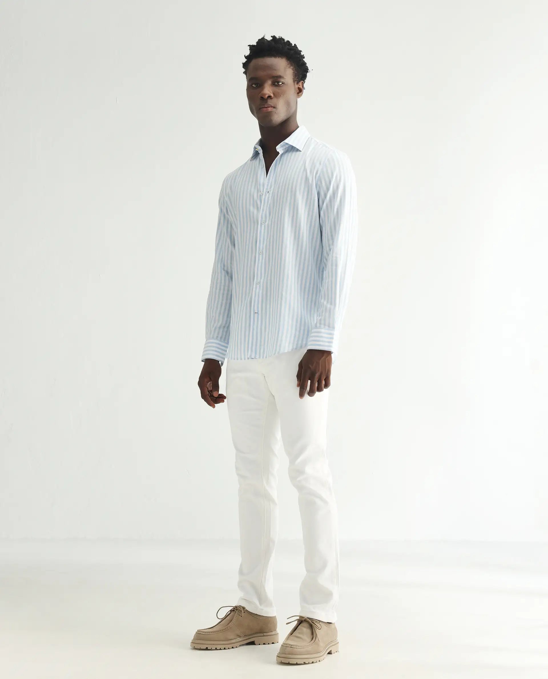 Rare Rabbit Men's Marowak Off White Cotton Plain Hawk Slim Fit Jeans