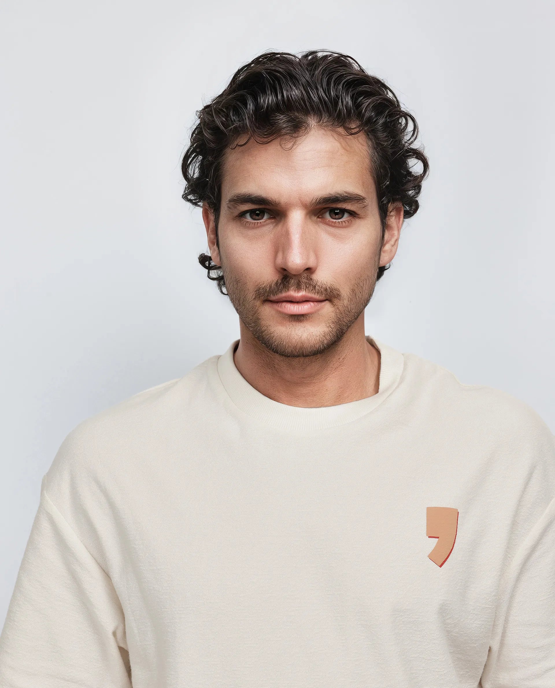 Rare Rabbit Men Marsa Off White Cotton Blend Short Sleeve Slip-On Oversized Fit Jacquard T-Shirt