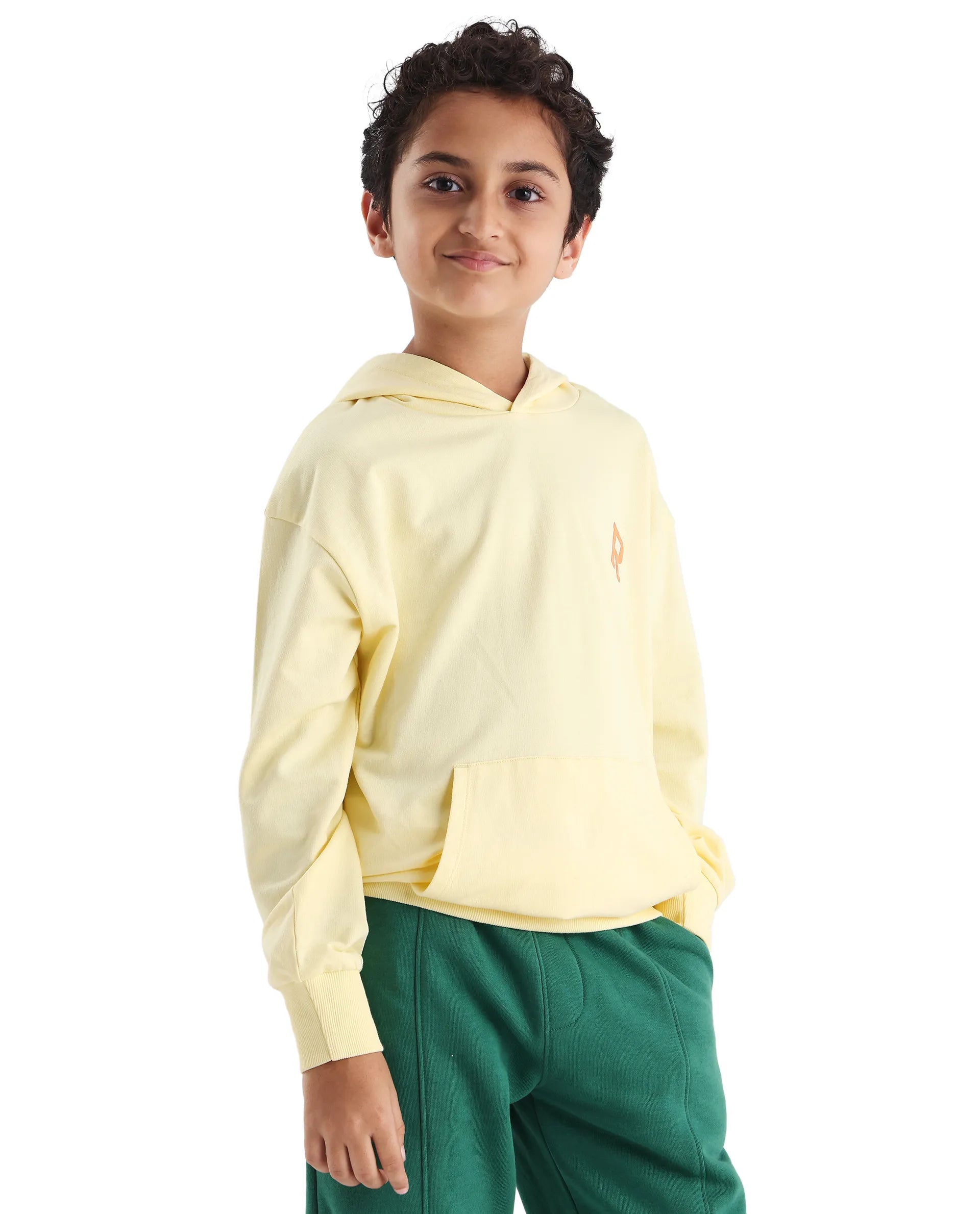 Rare Ones Kids Mason Light Yellow Cotton Pull On Crew Neck Full Sleeves Fit Sweatshirt