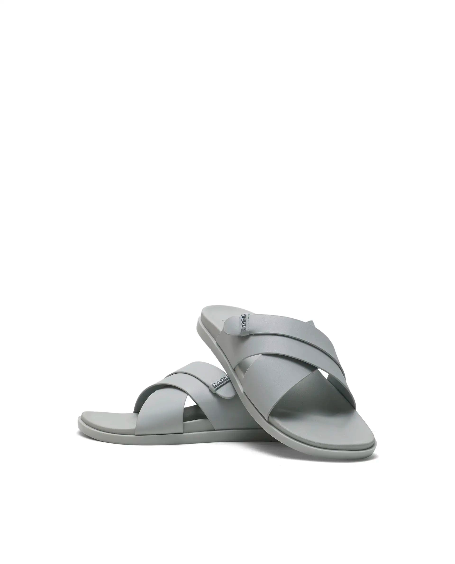 Rarez Men's Mave Light Grey Leather Regular Sandal