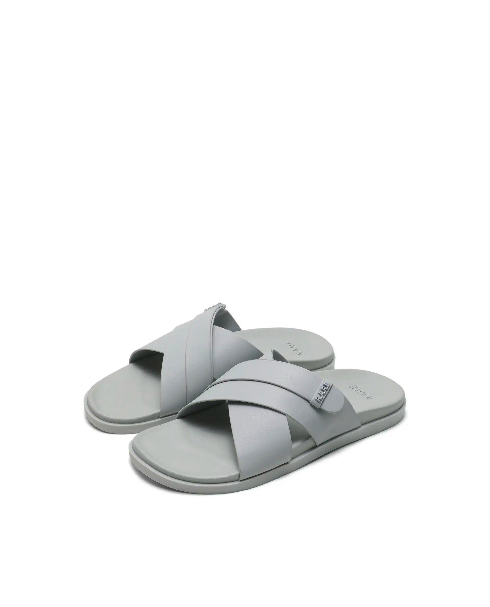 Rarez Men's Mave Light Grey Leather Regular Sandal