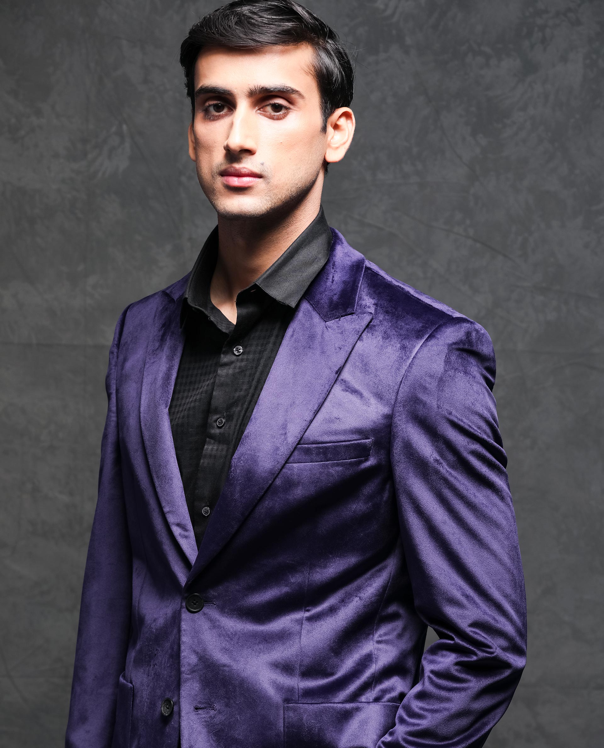 Purple velvet blazer best sale