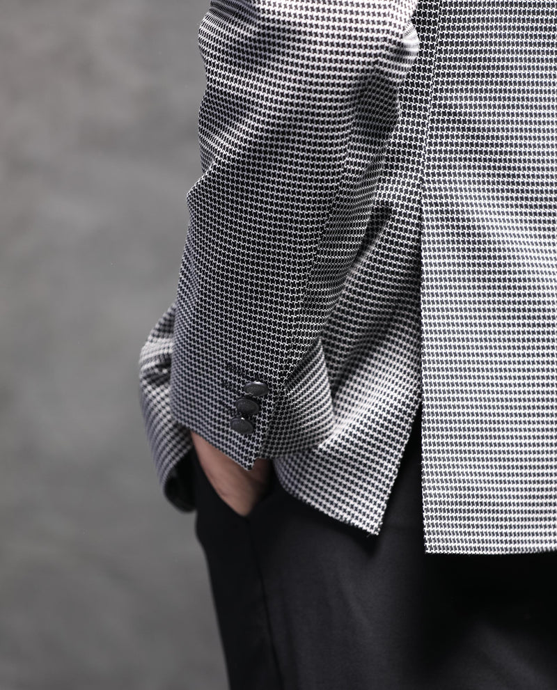 Rare Rabbit Men's Mellion Black Polyester Viscose Fabric Peak Lapel Single Breasted Tailored Fit Jacquard Blazer