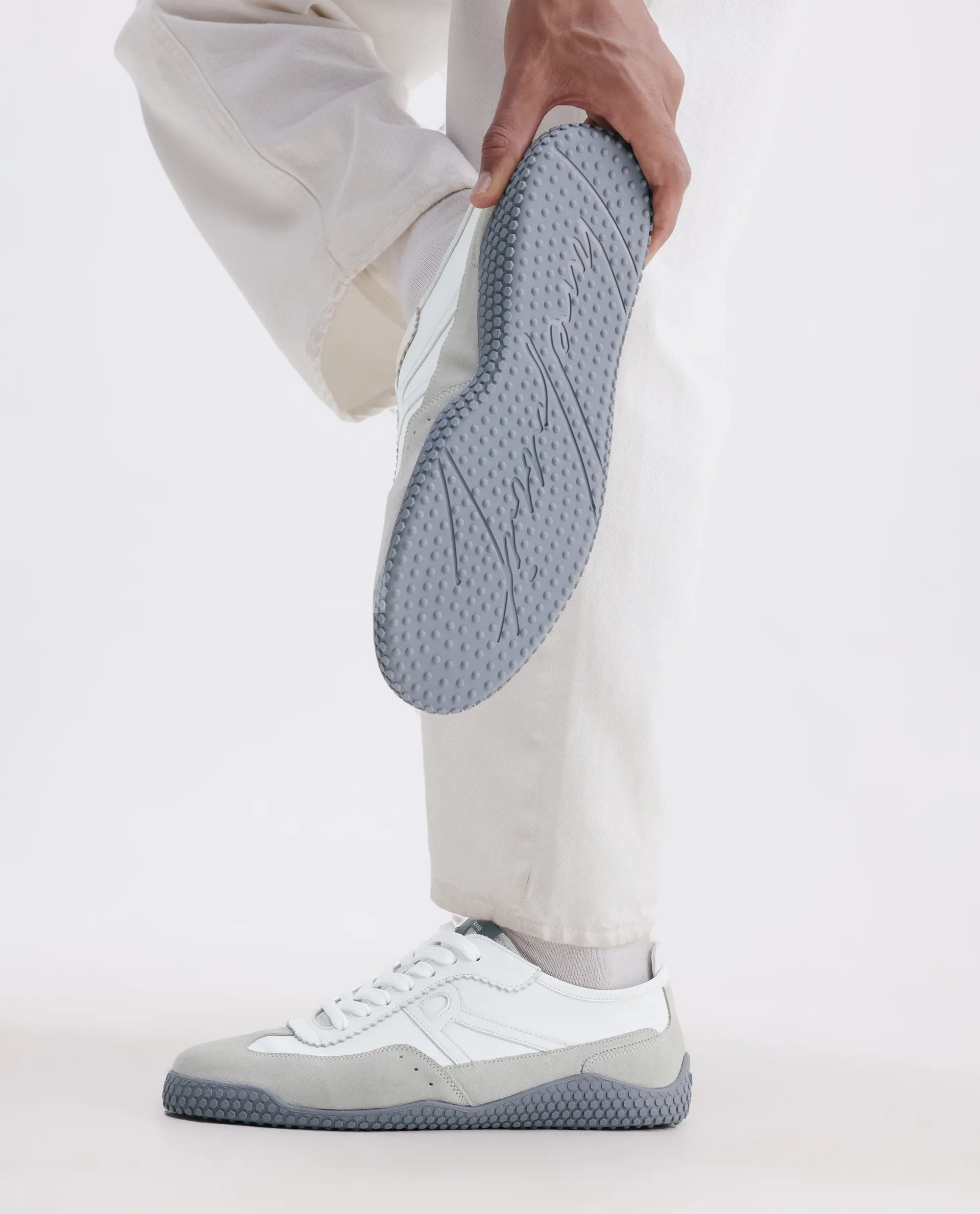 Rare Rabbit Men's Membo Cement Leather Fabric Sneaker