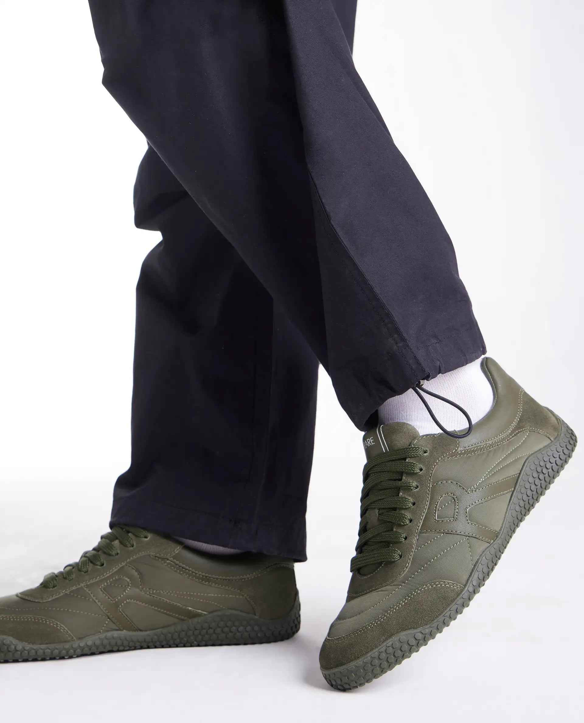 Rare Rabbit Men's Membo P6 Dark Olive Suede Sneaker
