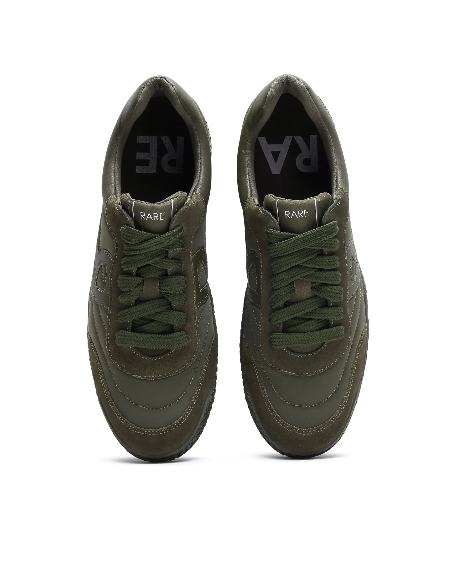 Rare Rabbit Men's Membo P6 Dark Olive Suede Sneaker