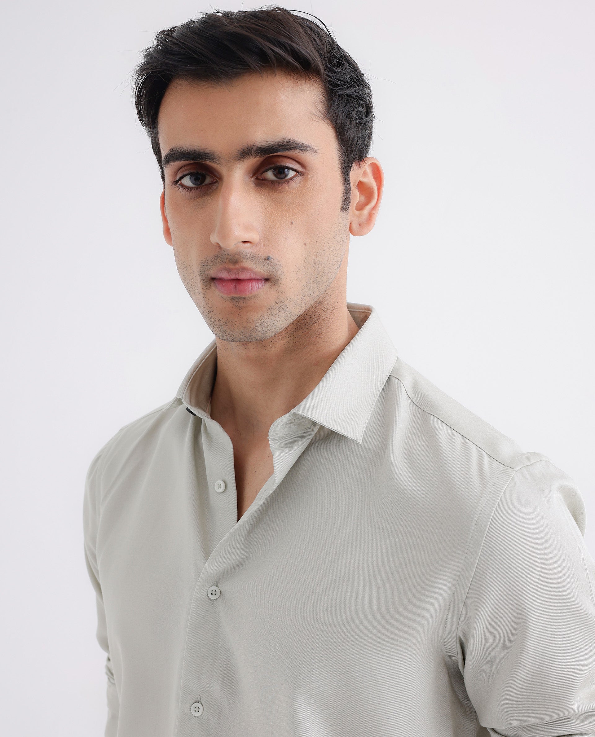 Rare Rabbit Mens Memo LS Pastel Green Tencel Fabric Full Sleeve Regular Fit Solid Twill Shirt