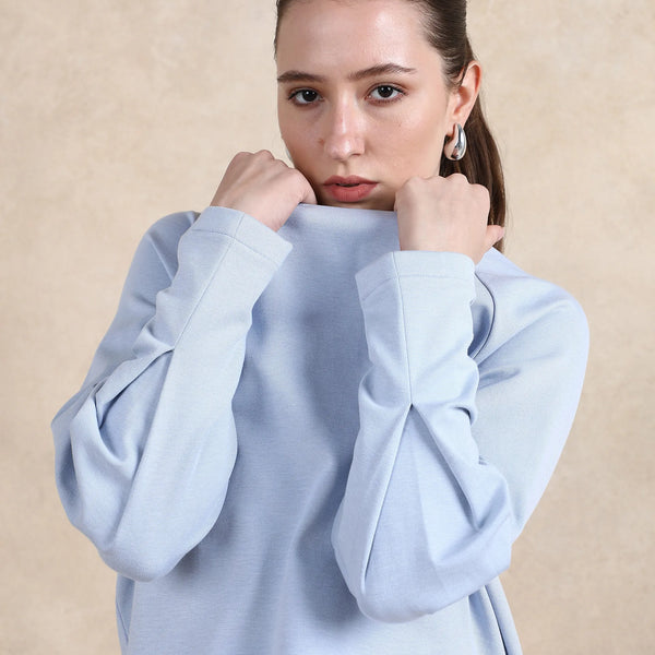 Rareism Women Mento Light Blue Cotton Viscose Fabric Full Rareism Women Mento Light Blue Cotton Viscose Fabric Full