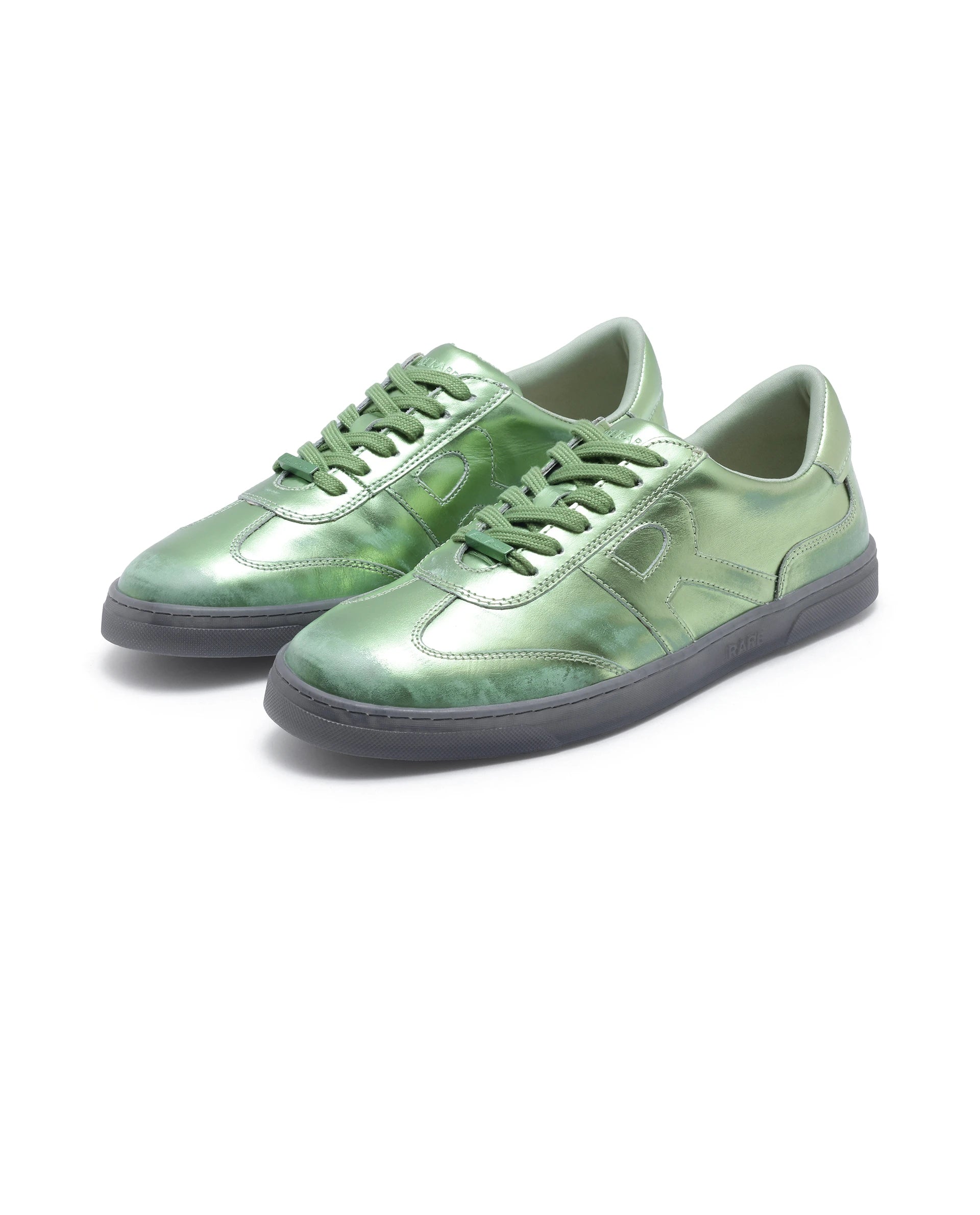 Rare Rabbit Men Mercure Metallic Green Lace-Up Closure Shoes