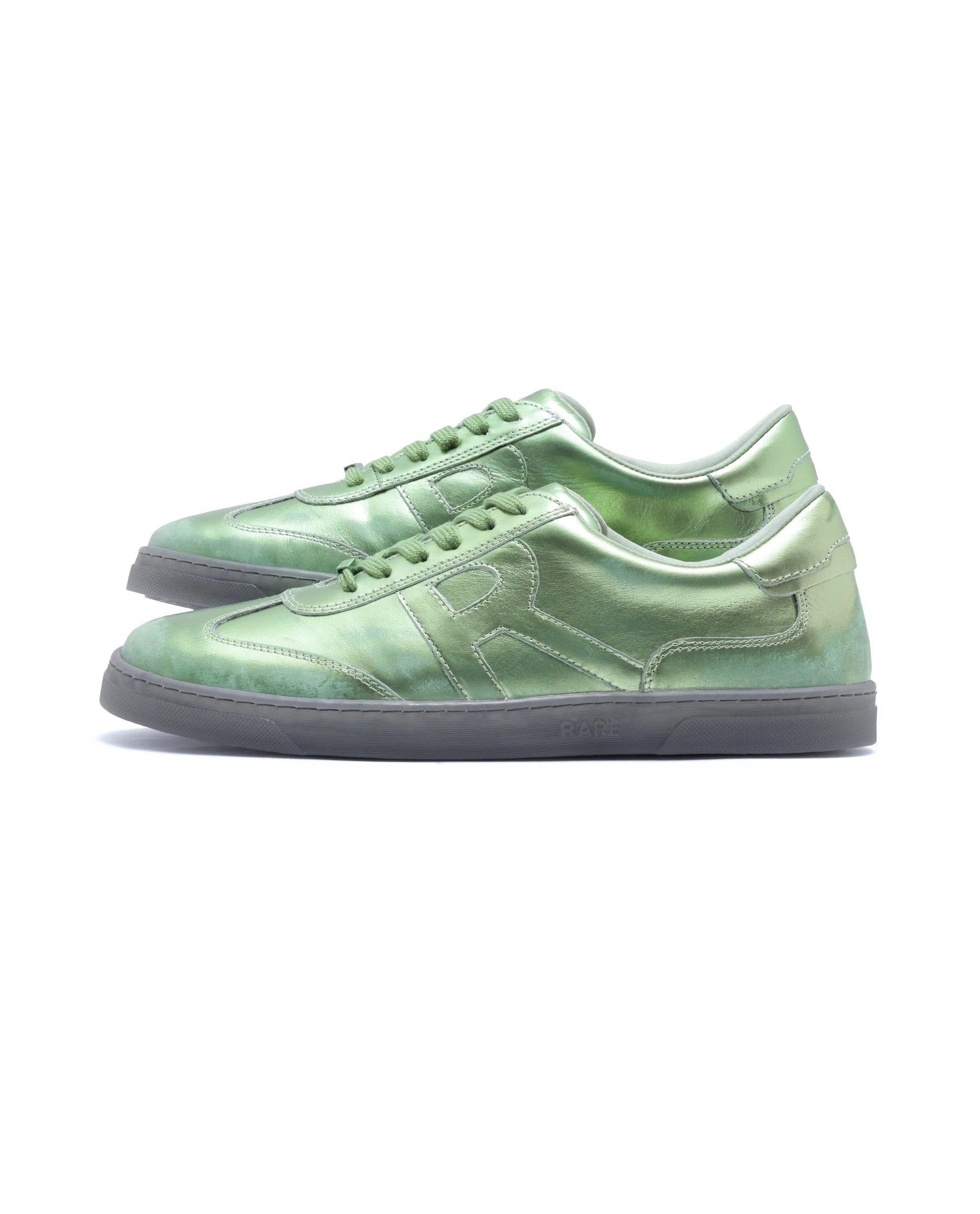 Rare Rabbit Men Mercure Metallic Green Lace-Up Closure Shoes