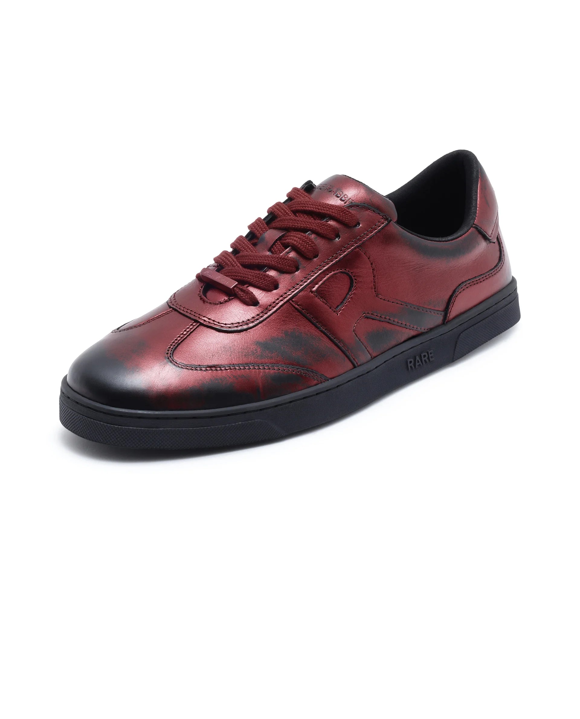 Rare Rabbit Men Mercure Metallic Red Lace-Up Closure Shoes