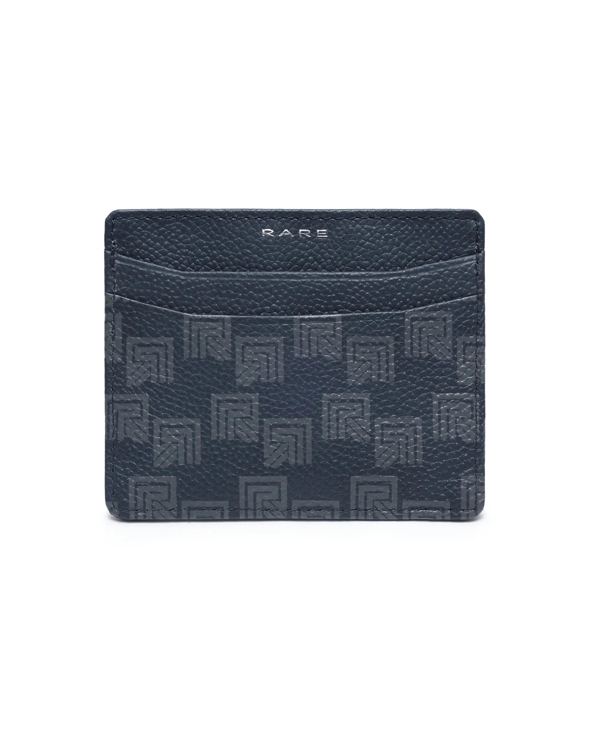 Rare Rabbit Men Mersin Blue Leather Card Holder