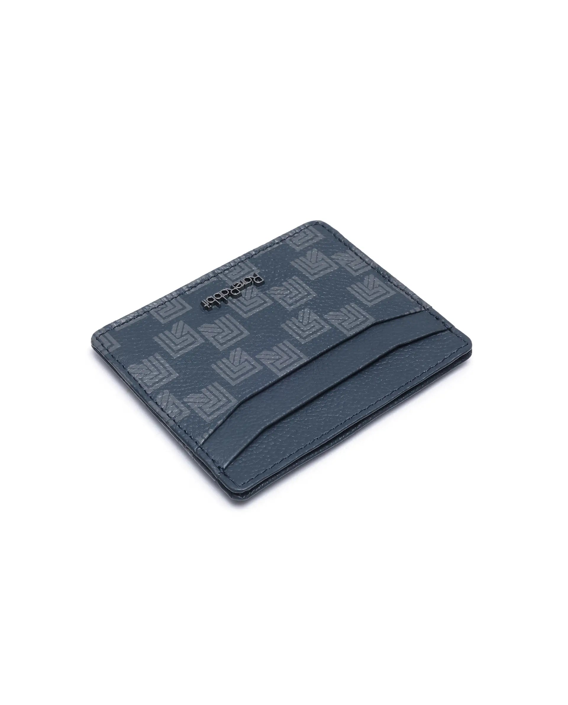 Rare Rabbit Men Mersin Blue Leather Card Holder