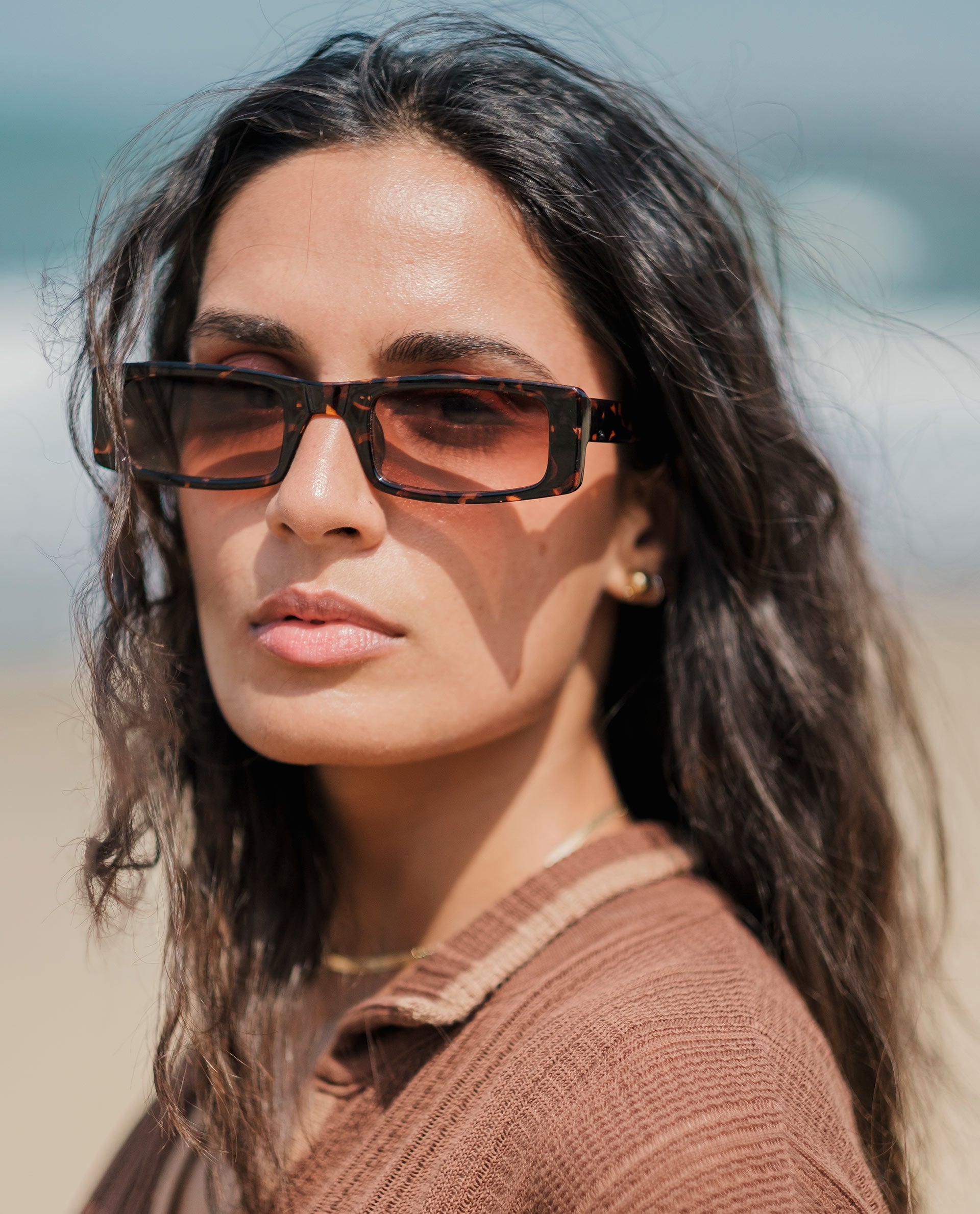 Rareism Women's Meyora Brown Cotton Fabric V-Neck Slip-On Closure Half Sleeve Striped Relaxed Fit Maxi Dress