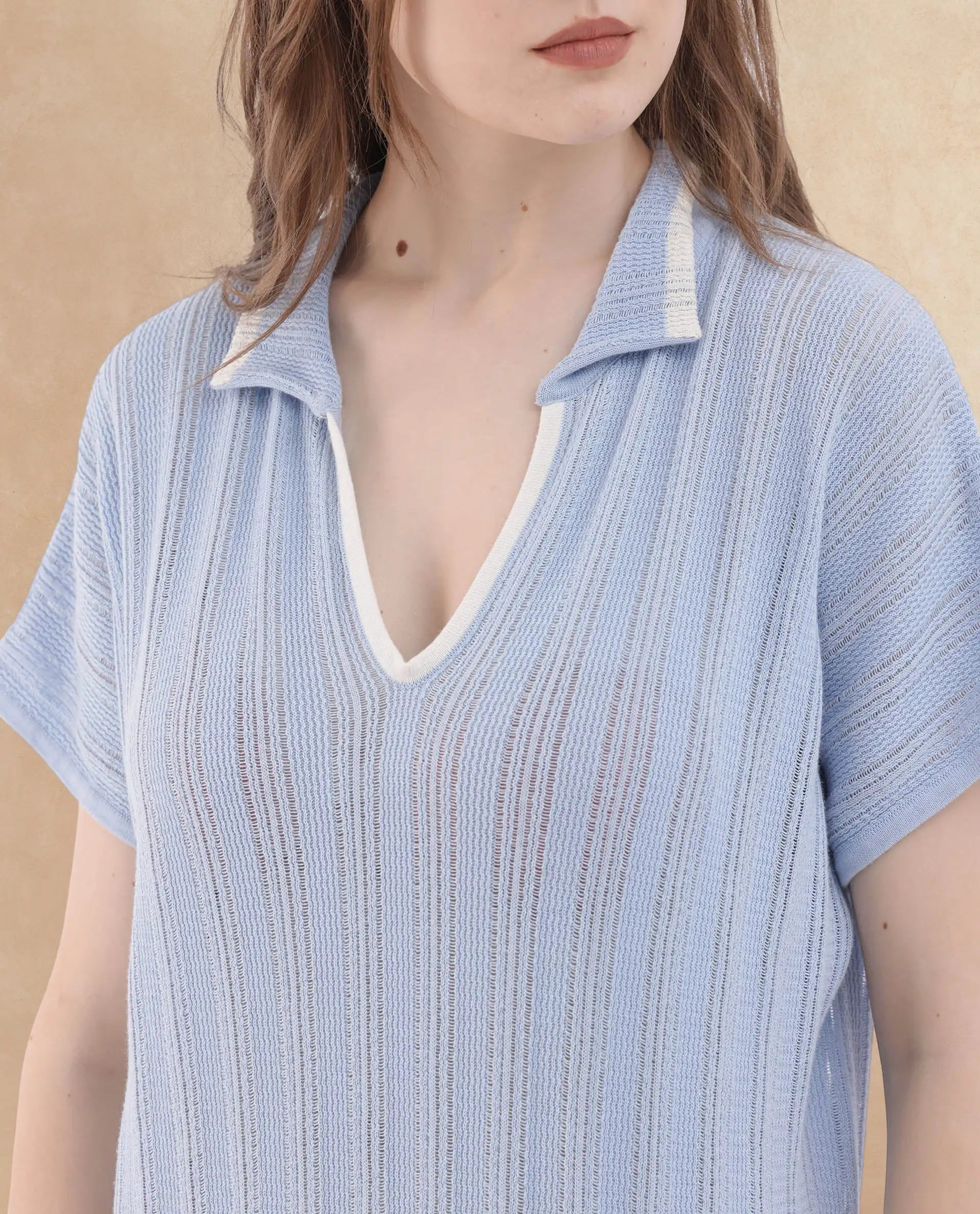 Rareism Women Meyora Light Blue Cotton Fabric Short Sleeves Johnny Collar Extended Sleeve Regular Fit Plain Maxi Dress