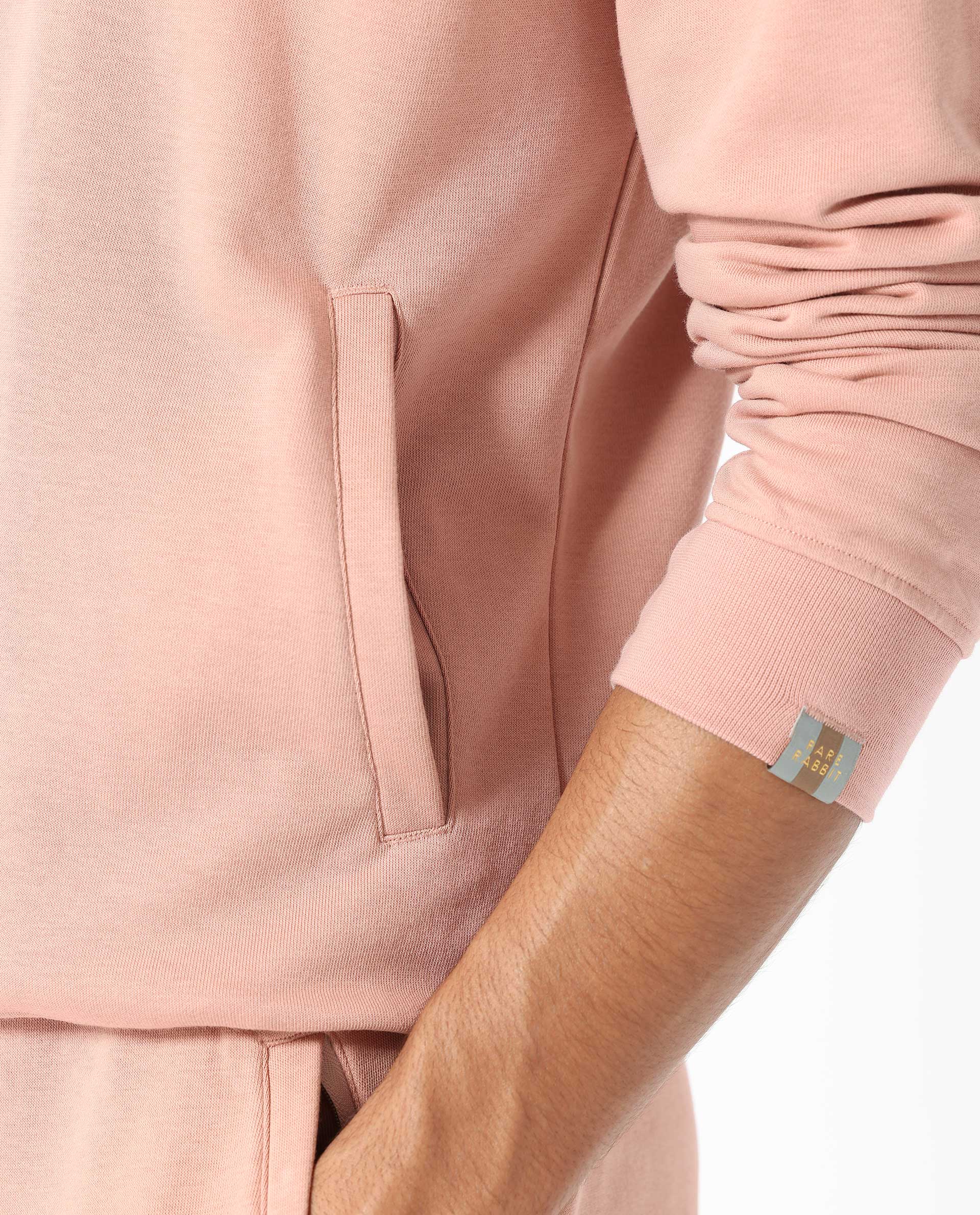 Rare Rabbit Mens Mile Peach Cotton Polyester Fabric Full Sleeves Graphic Printed Logo Hooded Sweatshirt