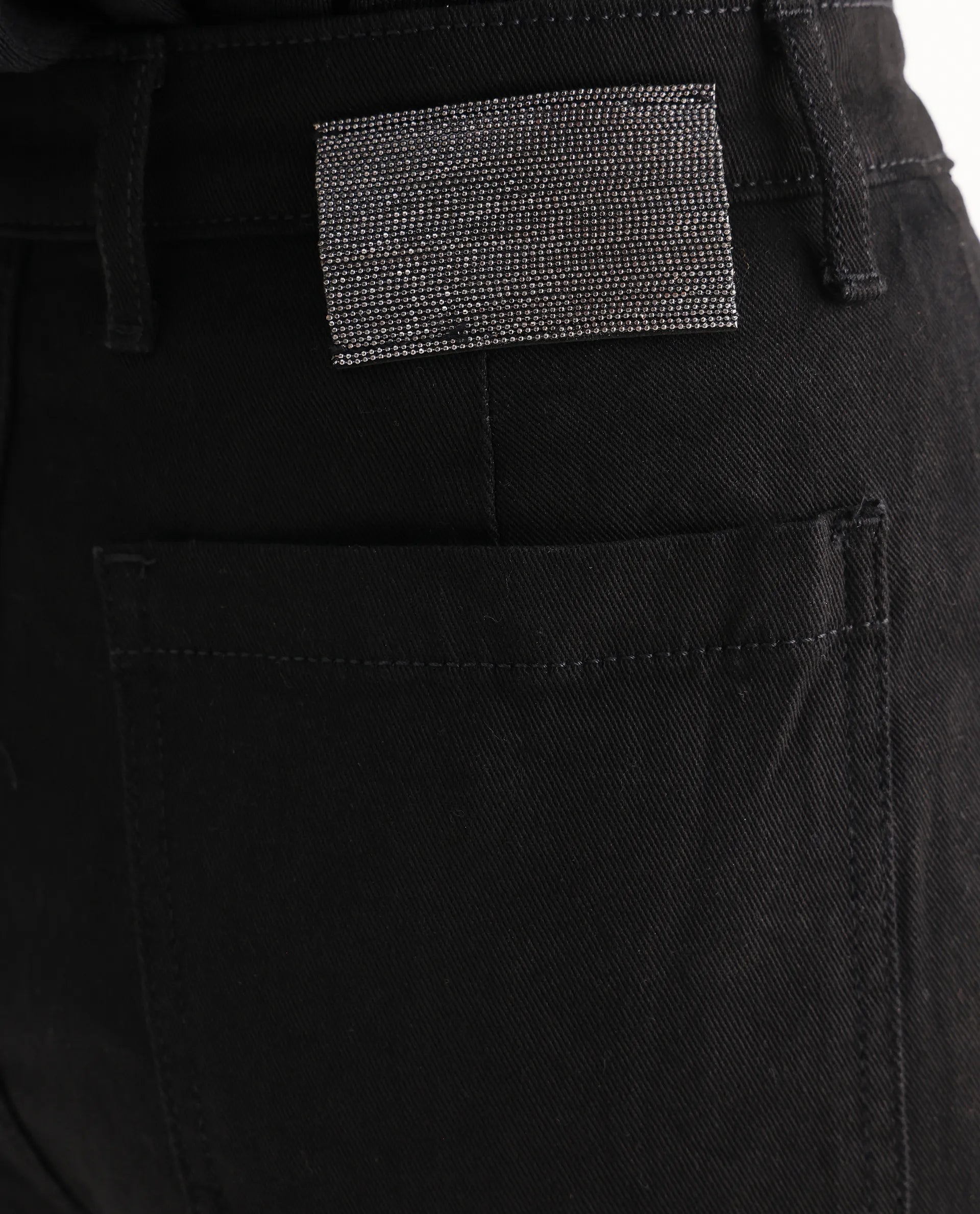 Rareism Women's Miniko Black Cotton Blend Plain Ankle Length Effortless Wide Jeans