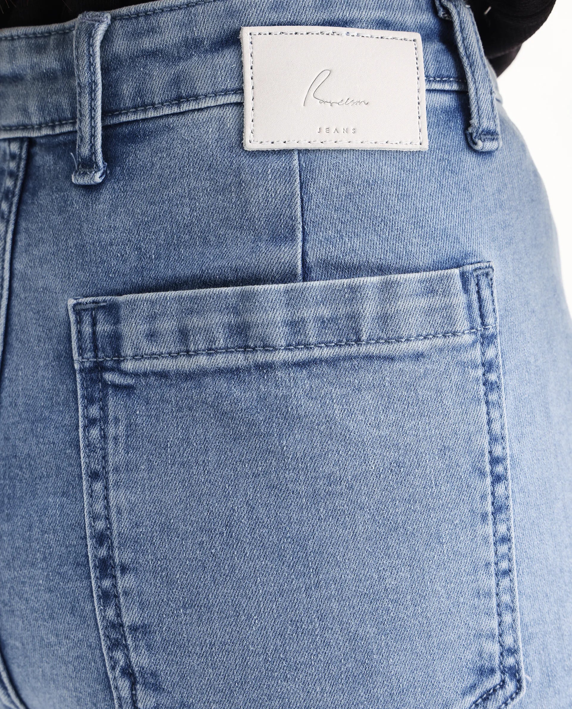 Rareism Women's Miniko Light Blue Cotton Blend Plain Ankle Length Effortless Wide Jeans