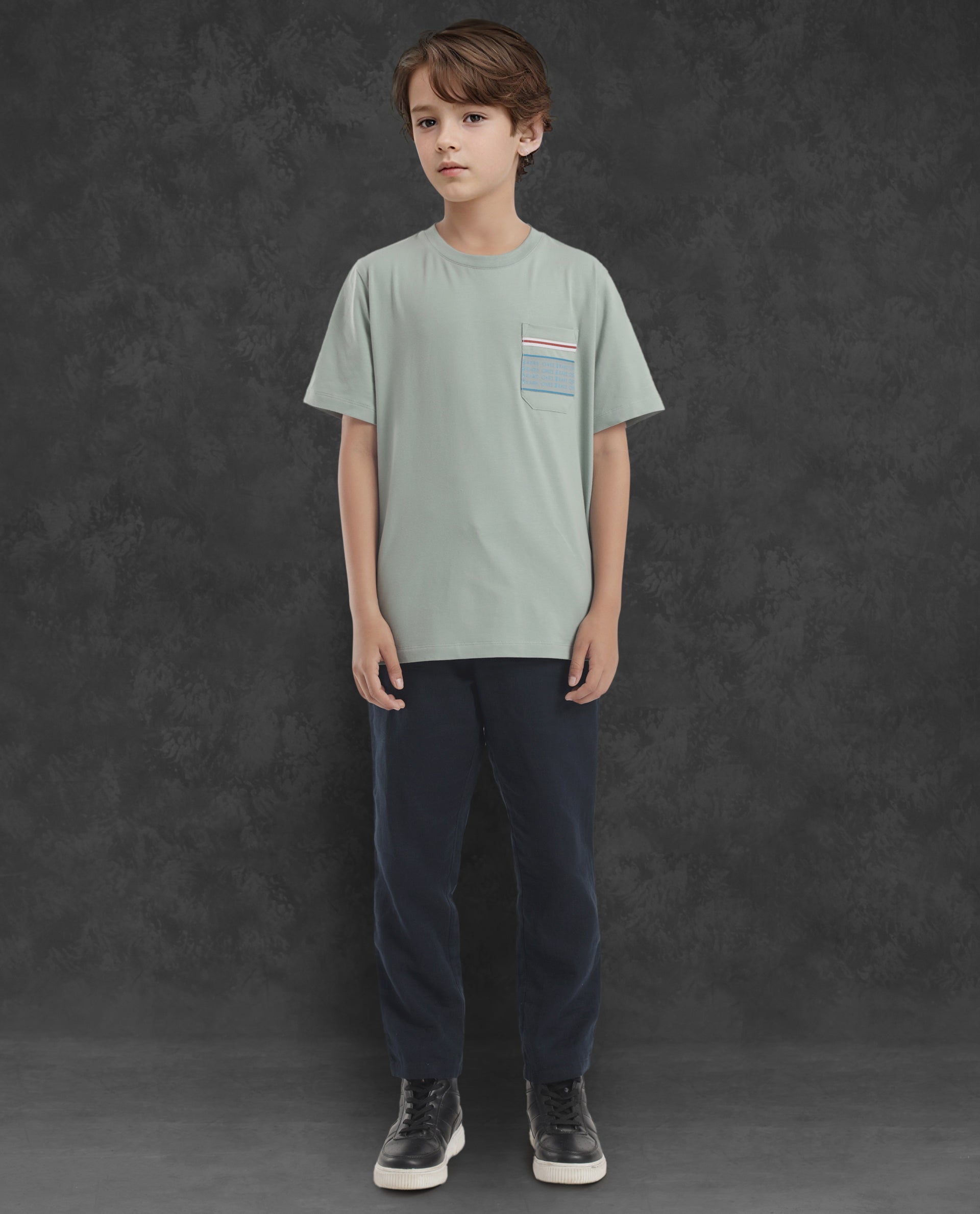 Rare Ones Kids Mitch Green Cotton Half Sleeves Crew Neck Statement Print T-Shirt