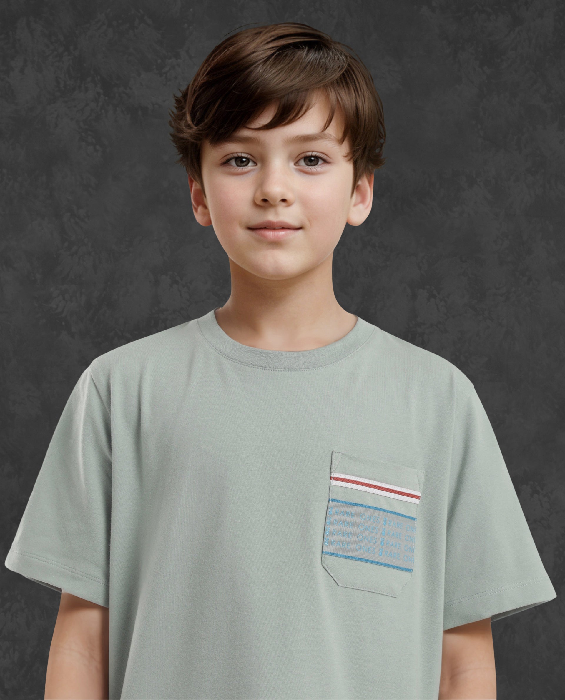 Rare Ones Kids Mitch Green Cotton Half Sleeves Crew Neck Statement Print T-Shirt