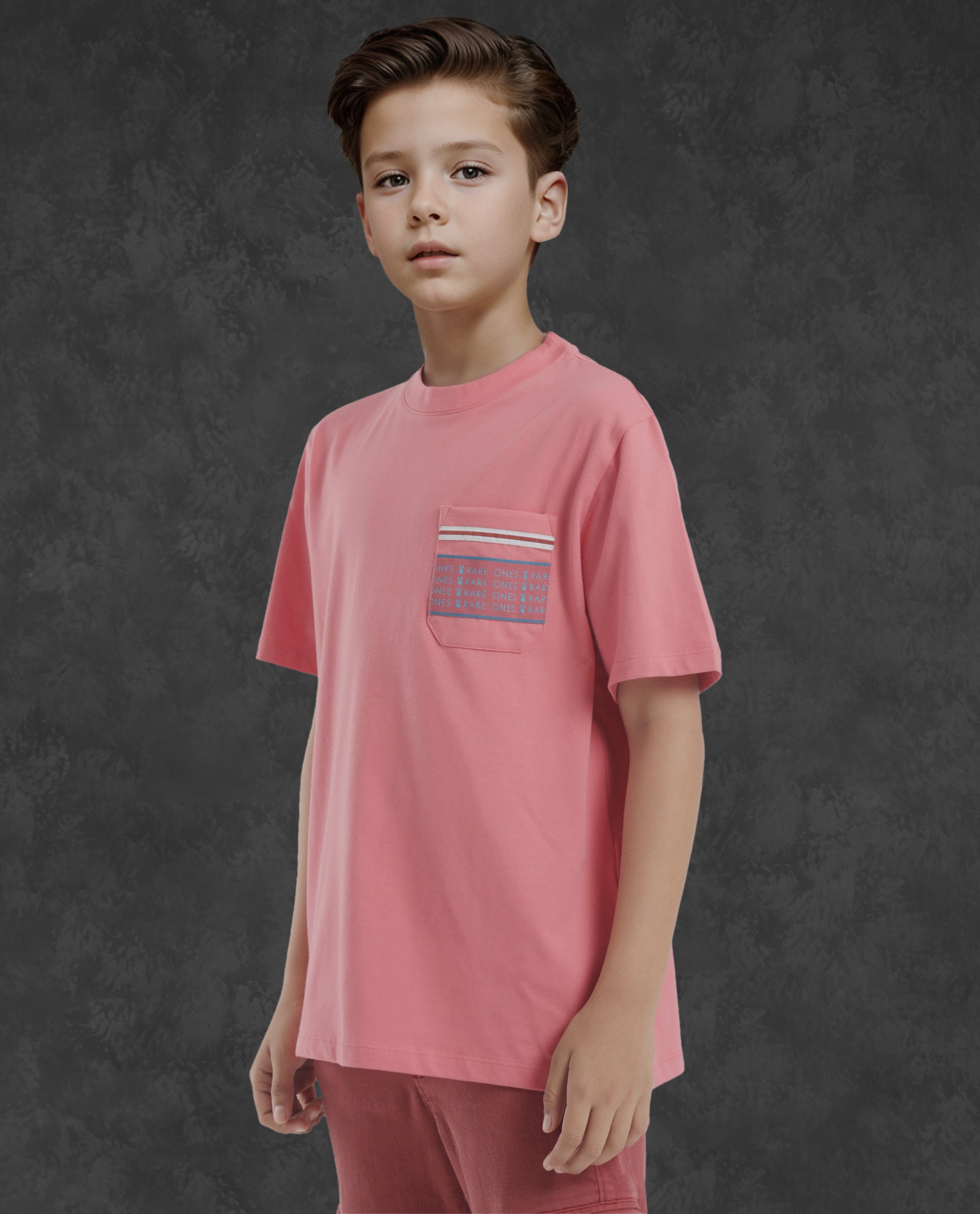 Rare Ones Kids Mitch Pink Cotton Full Sleeves Crew Neck Statement Print T-Shirt
