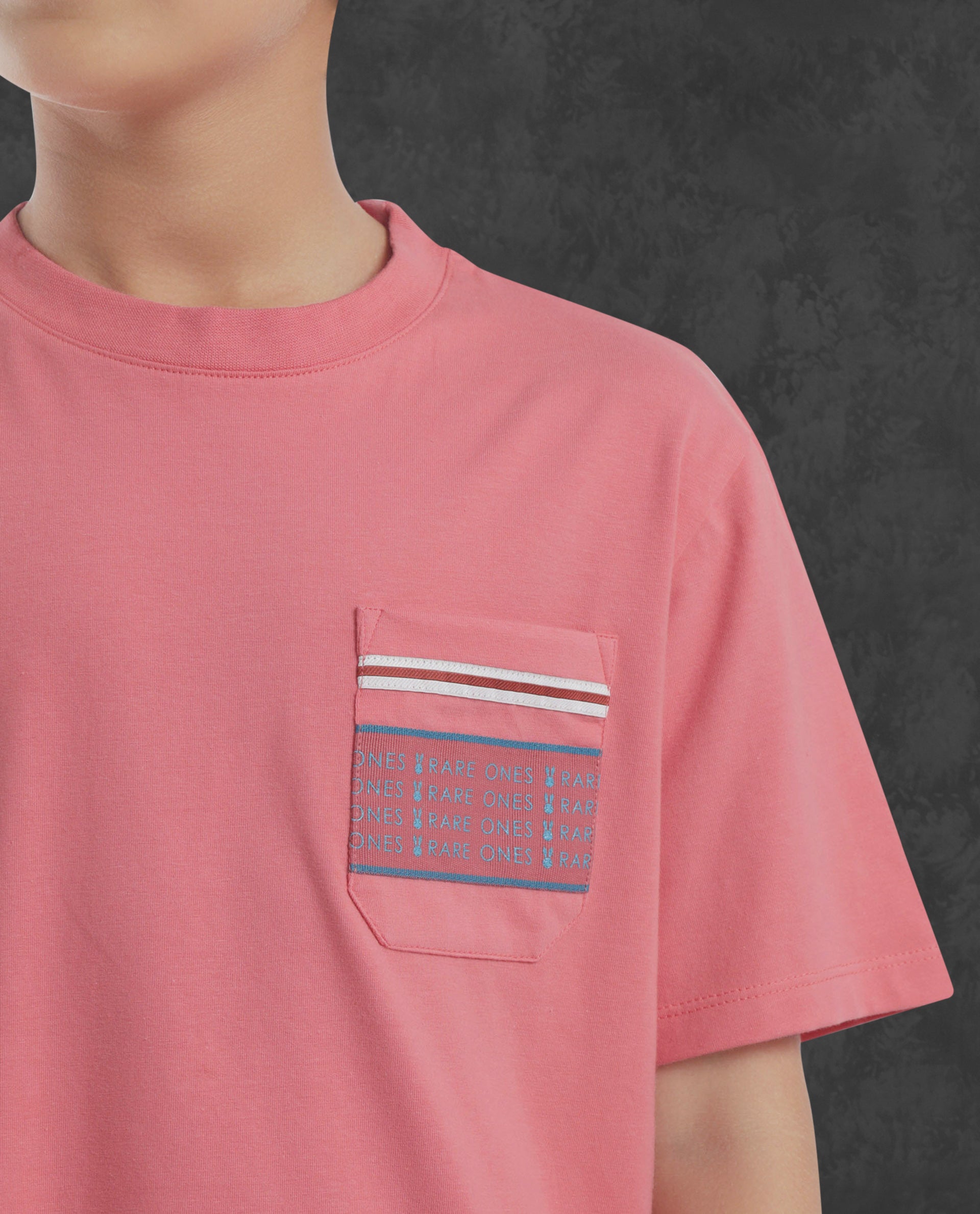 Rare Ones Kids Mitch Pink Cotton Full Sleeves Crew Neck Statement Print T-Shirt