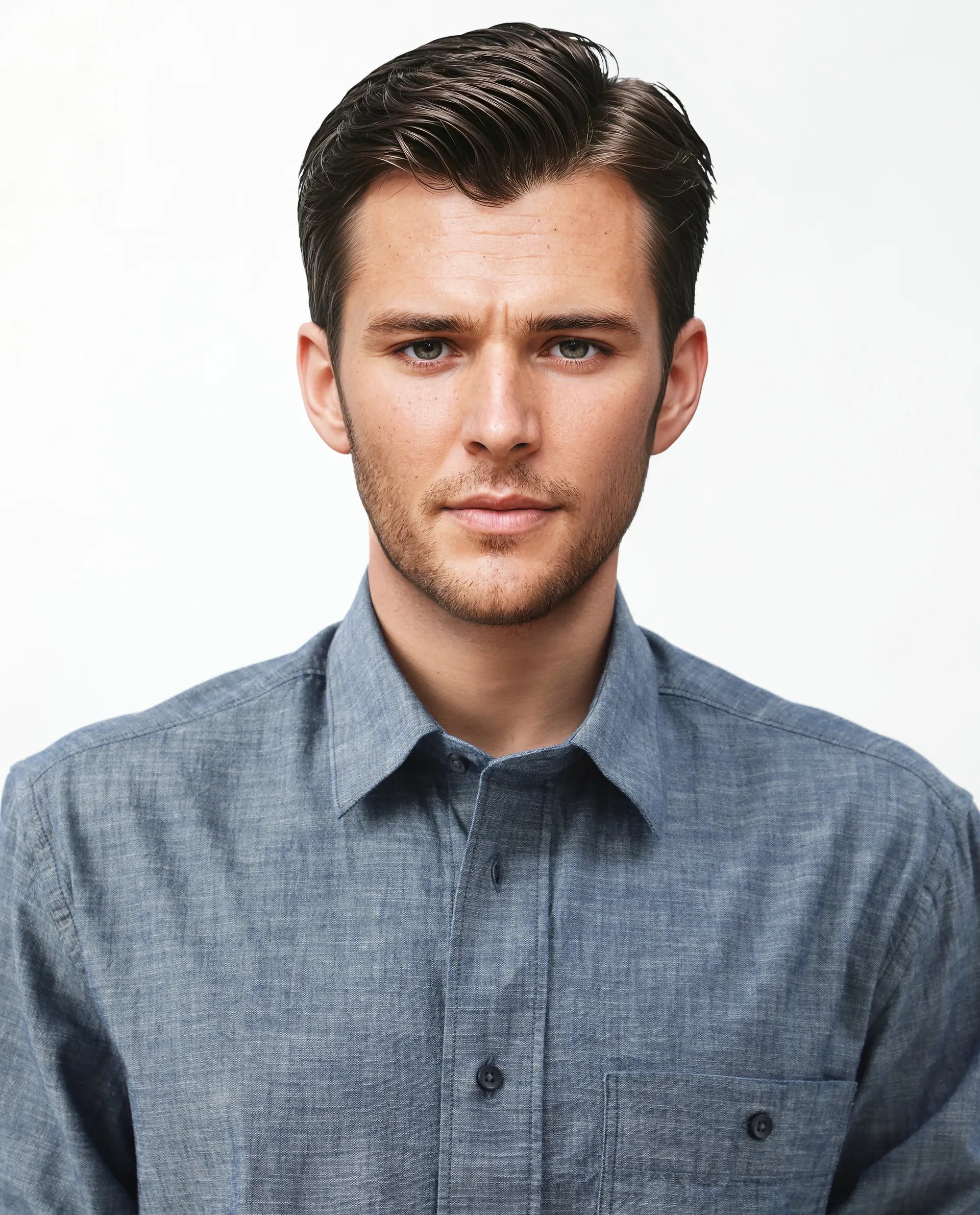 Rare Rabbit Men's Mivo Light Blue Cotton Plain Regular Fit Full Sleeve Collared Shirt