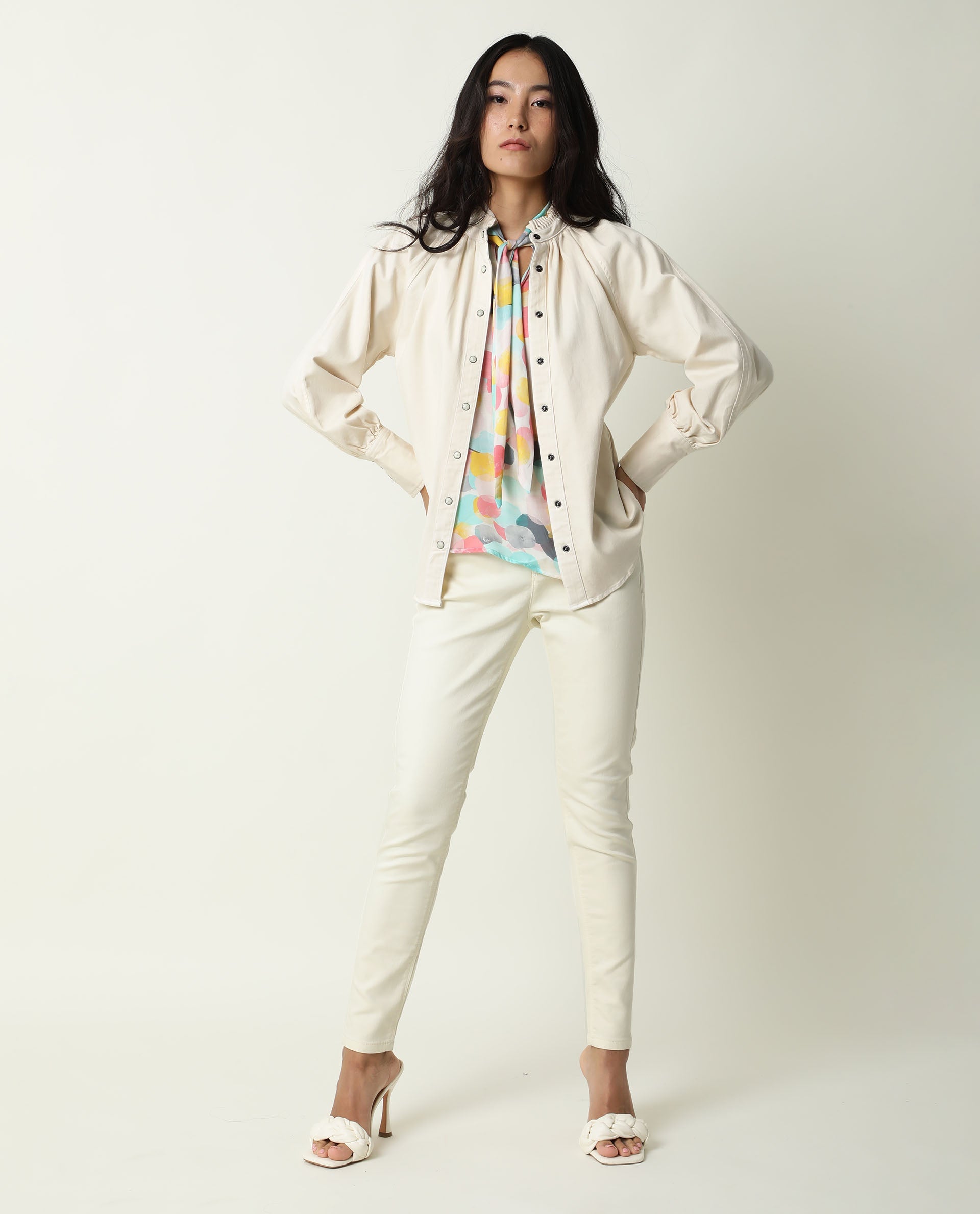 Rareism Womens Isro Pink Top Modal Fabric Regular Fit Sleeveless Mandarin Neck