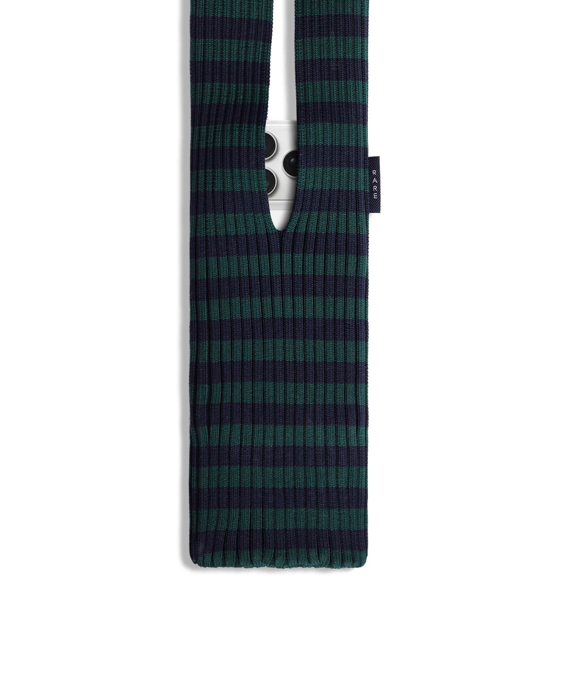 Rareism Women's Mobile Pouch Dark Green Polyester   Striped Mobile Pouches