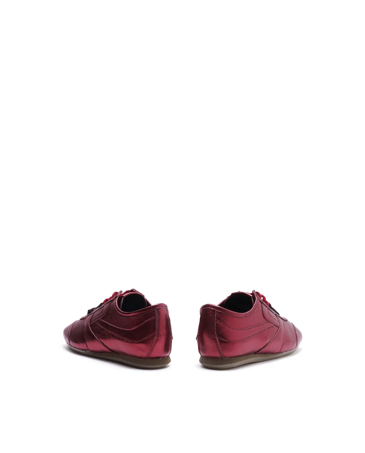 Rarez Women's Montare Metallic Red Leather Sneaker