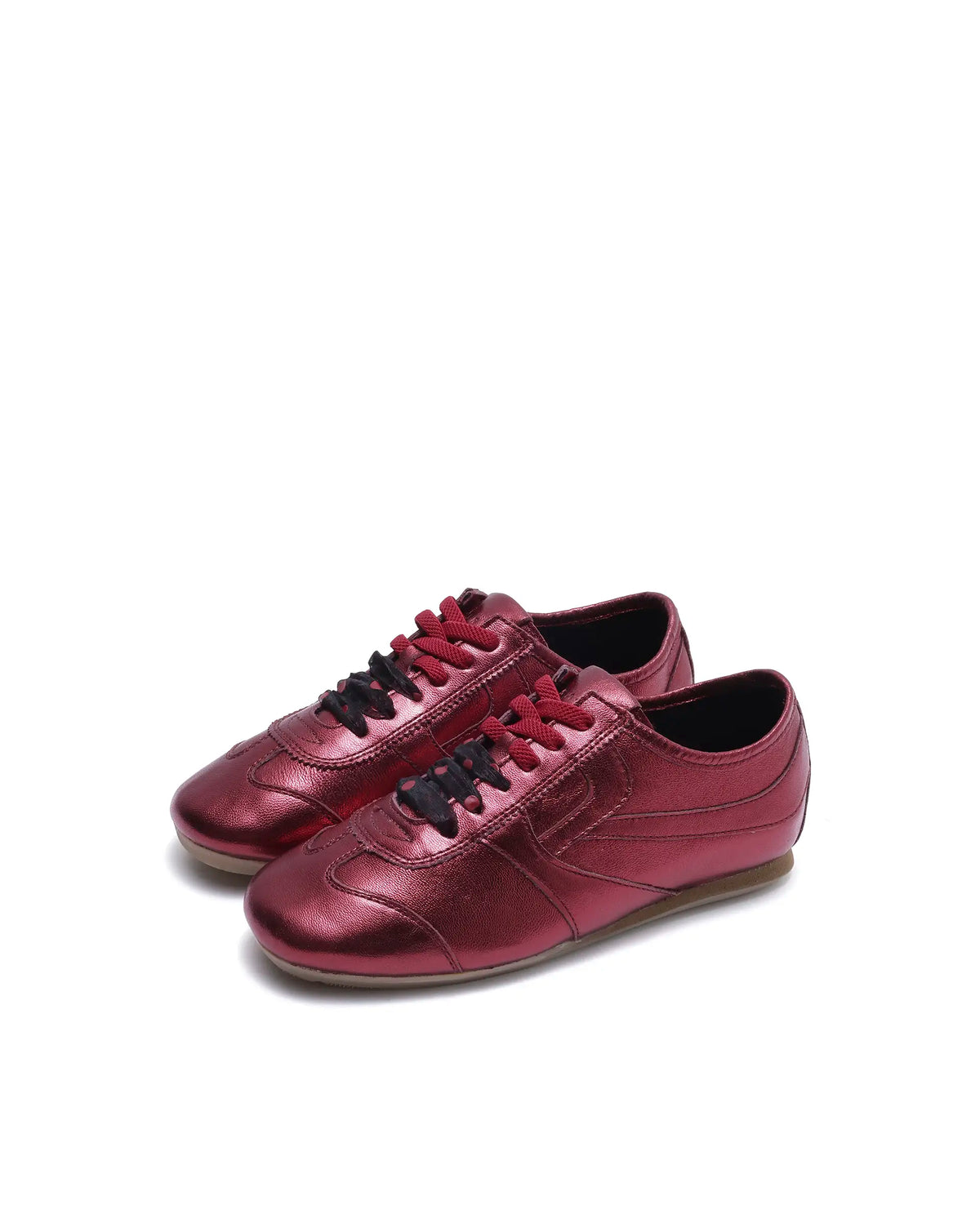 Rarez Women's Montare Metallic Red Leather Sneaker