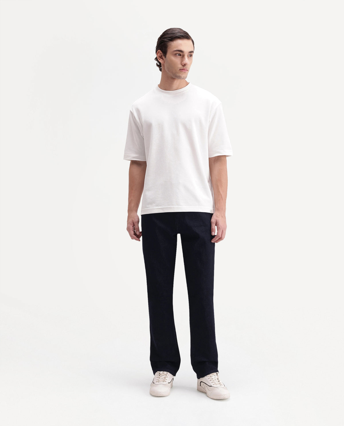 Rare Rabbit Men's Mott Dark Navy Cotton Blend Morris Regular Plain Jeans