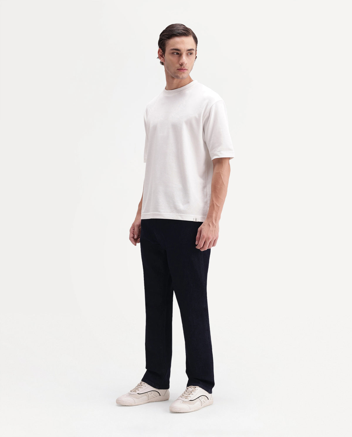 Rare Rabbit Men's Mott Dark Navy Cotton Blend Morris Regular Plain Jeans