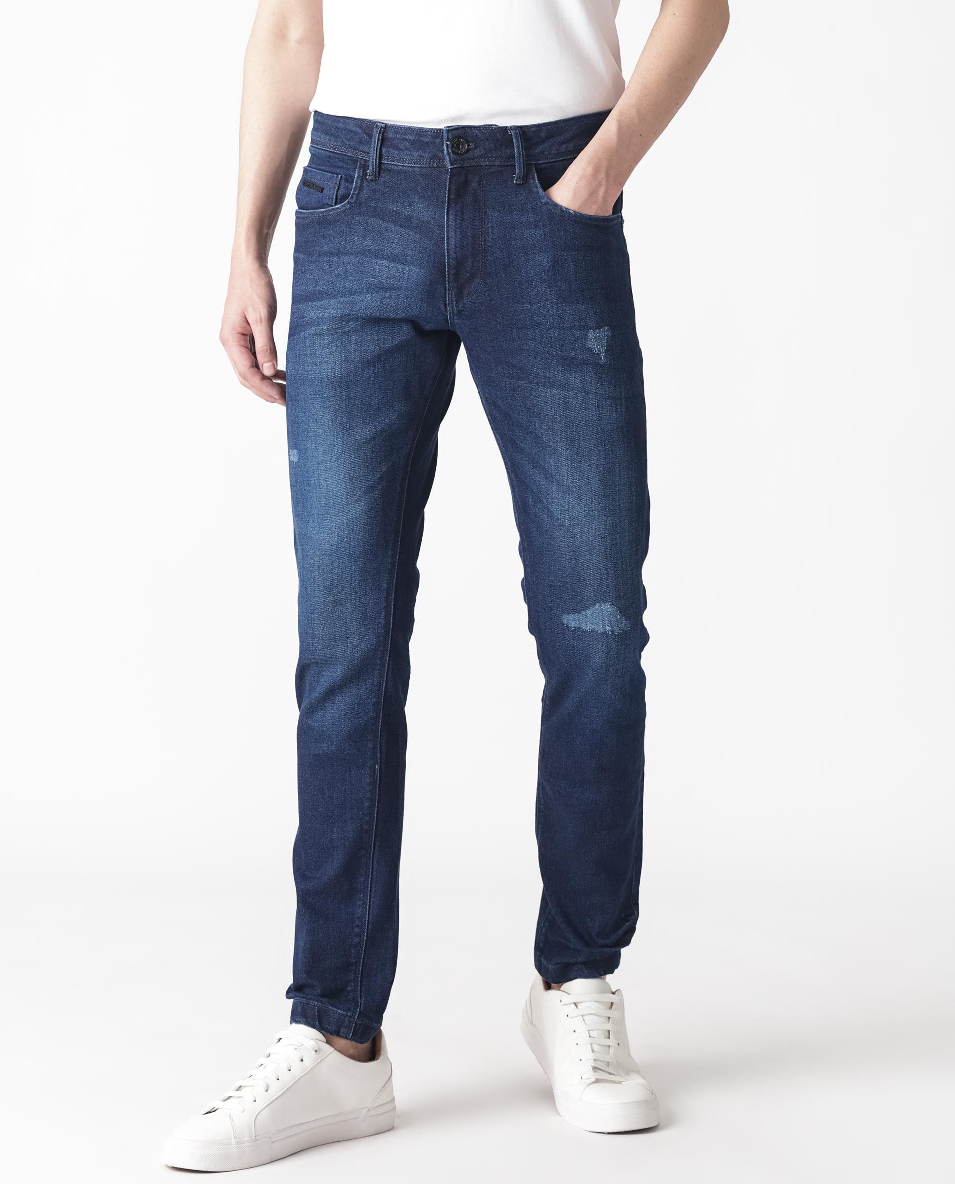 Buy Flying Machine Mid Rise Stone Wash Distressed Jeans - NNNOW.com