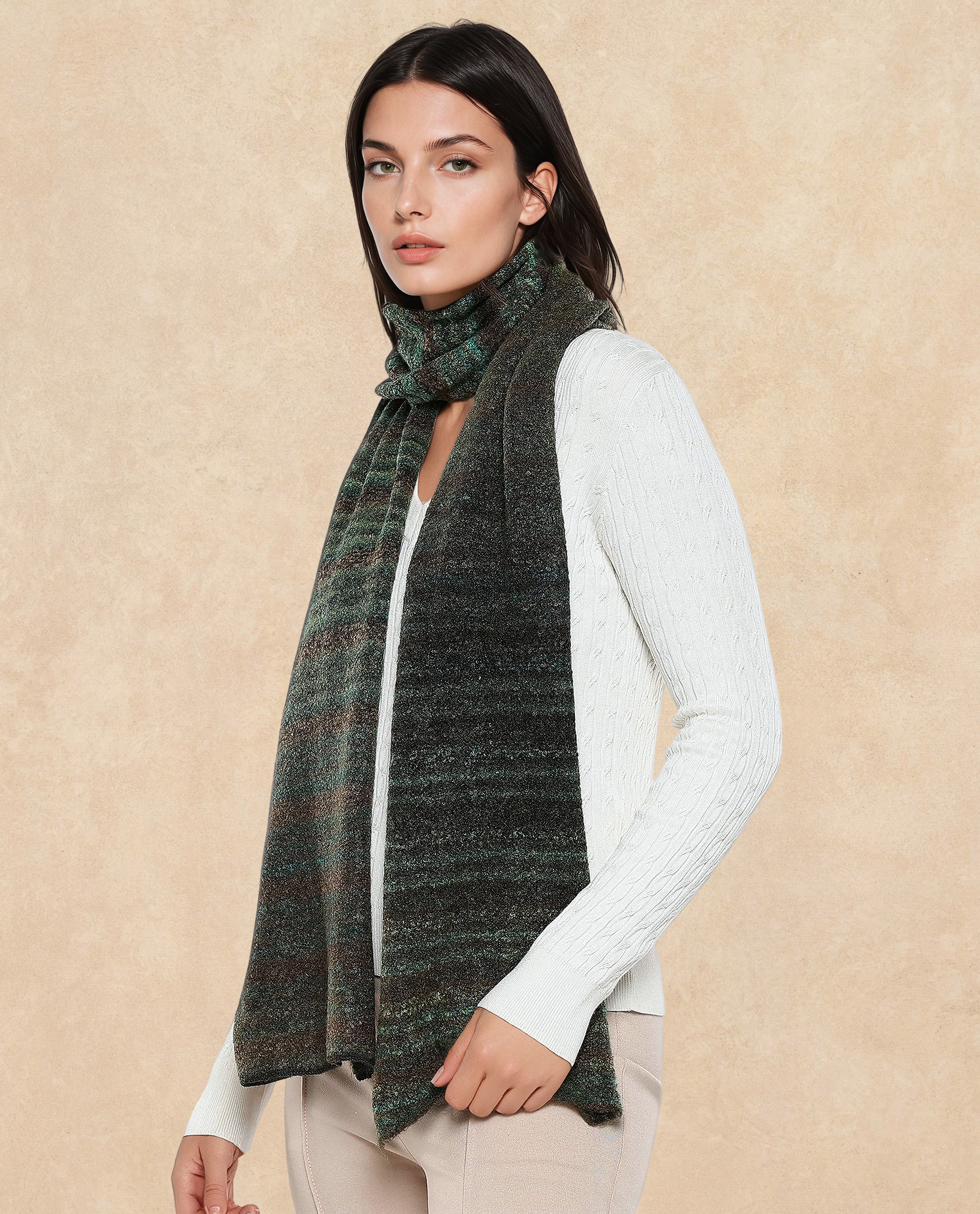 Rareism Women Muffy 4 Dusky Multi Plain Muffler