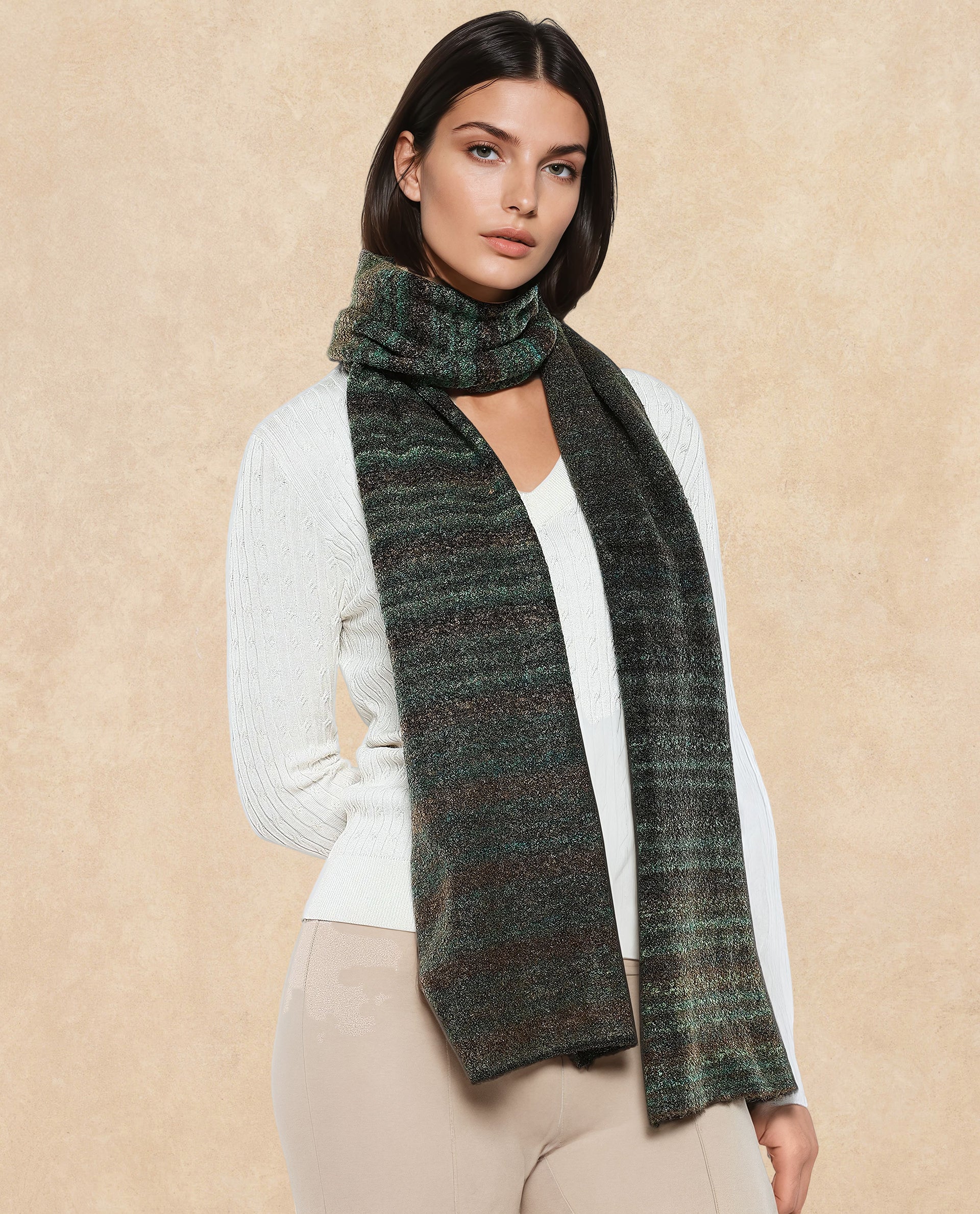 Rareism Women Muffy 4 Dusky Multi Plain Muffler