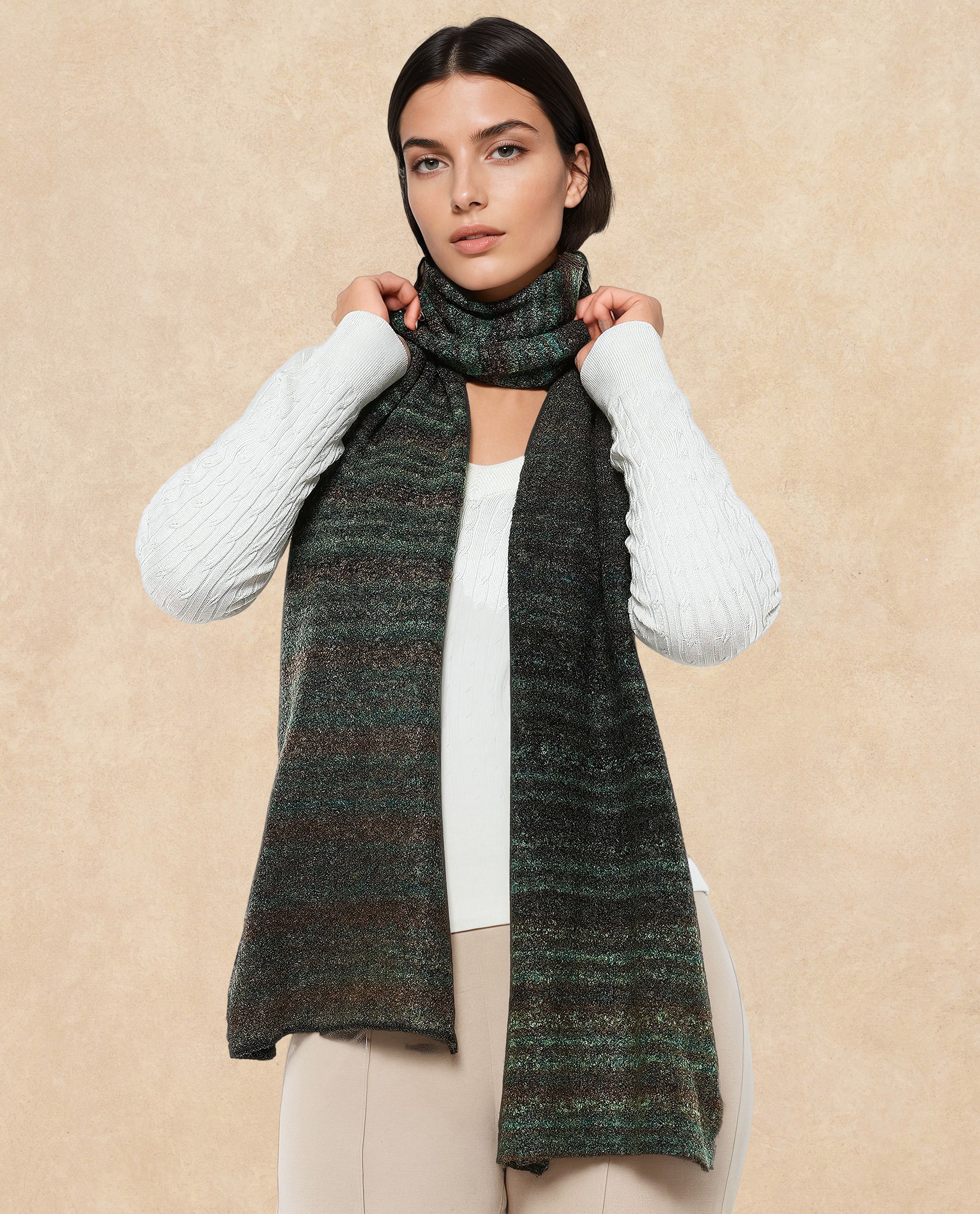 Rareism Women Muffy 4 Dusky Multi Plain Muffler