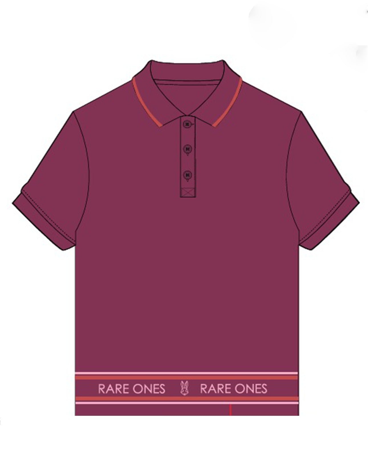 Rare Ones Kids Nala Dark Pink Cotton Blend Fabric Button Closure Regular Fit Graphic Print Polo