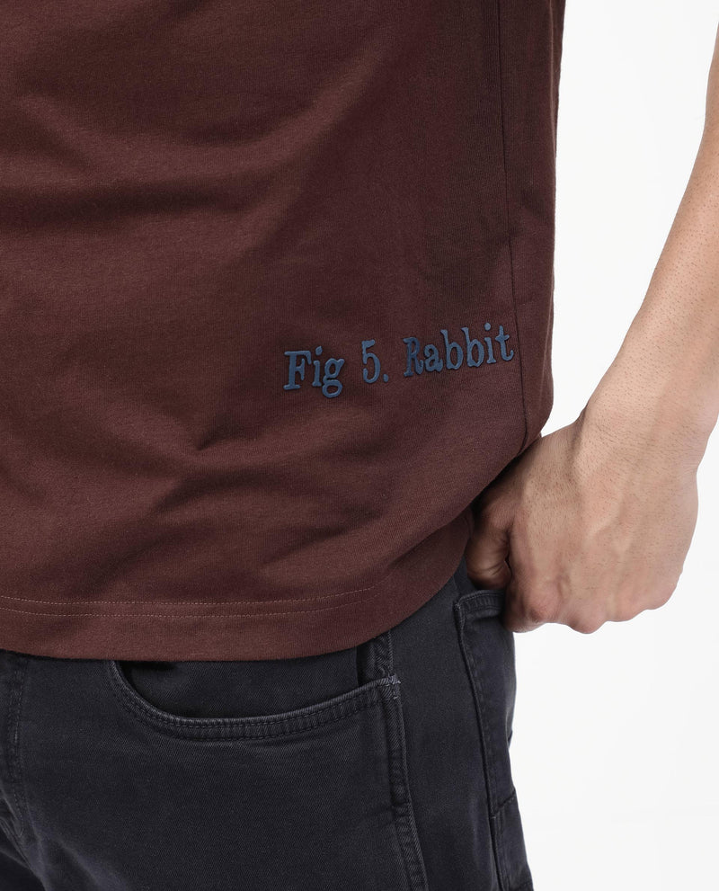 Rare Rabbit Articale Mens Nash Brown Cotton Polyester Fabric Short Sleeve Crew Neck Boxy Fit Printed T-Shirt