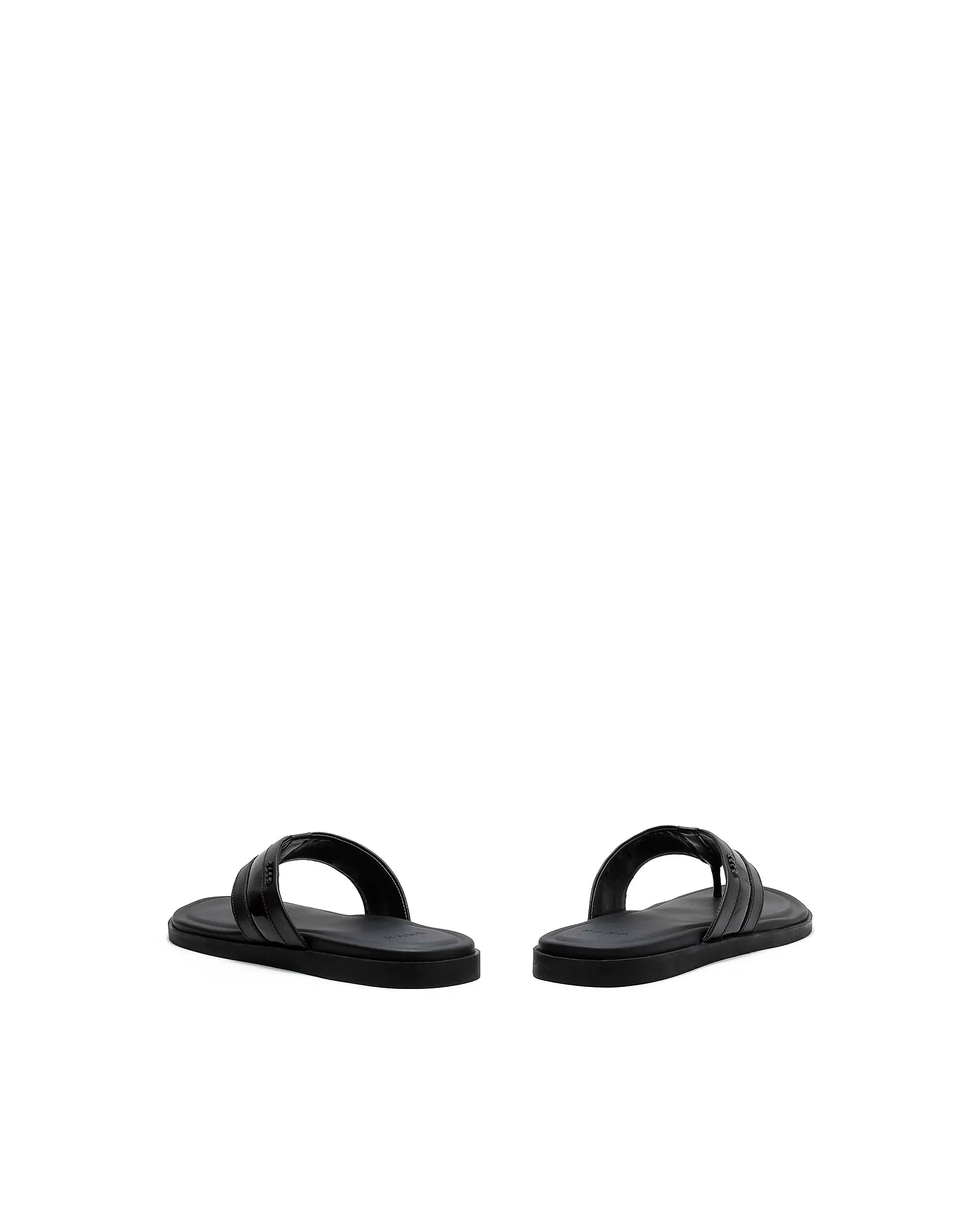 Rarez Men's Nate Black Leather Regular Sandal