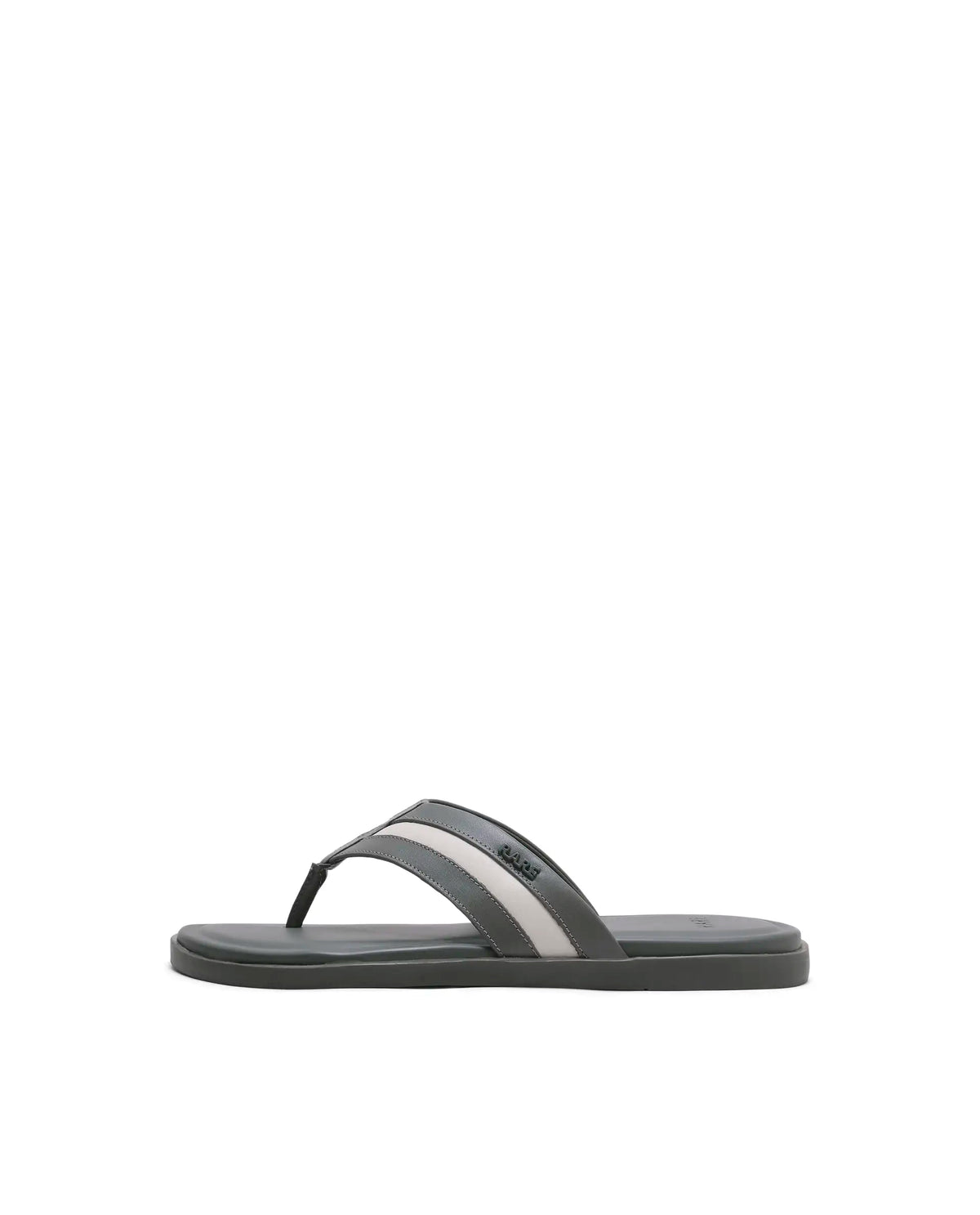 Rarez Men's Nate Olive/Ecru Leather Regular Sandal