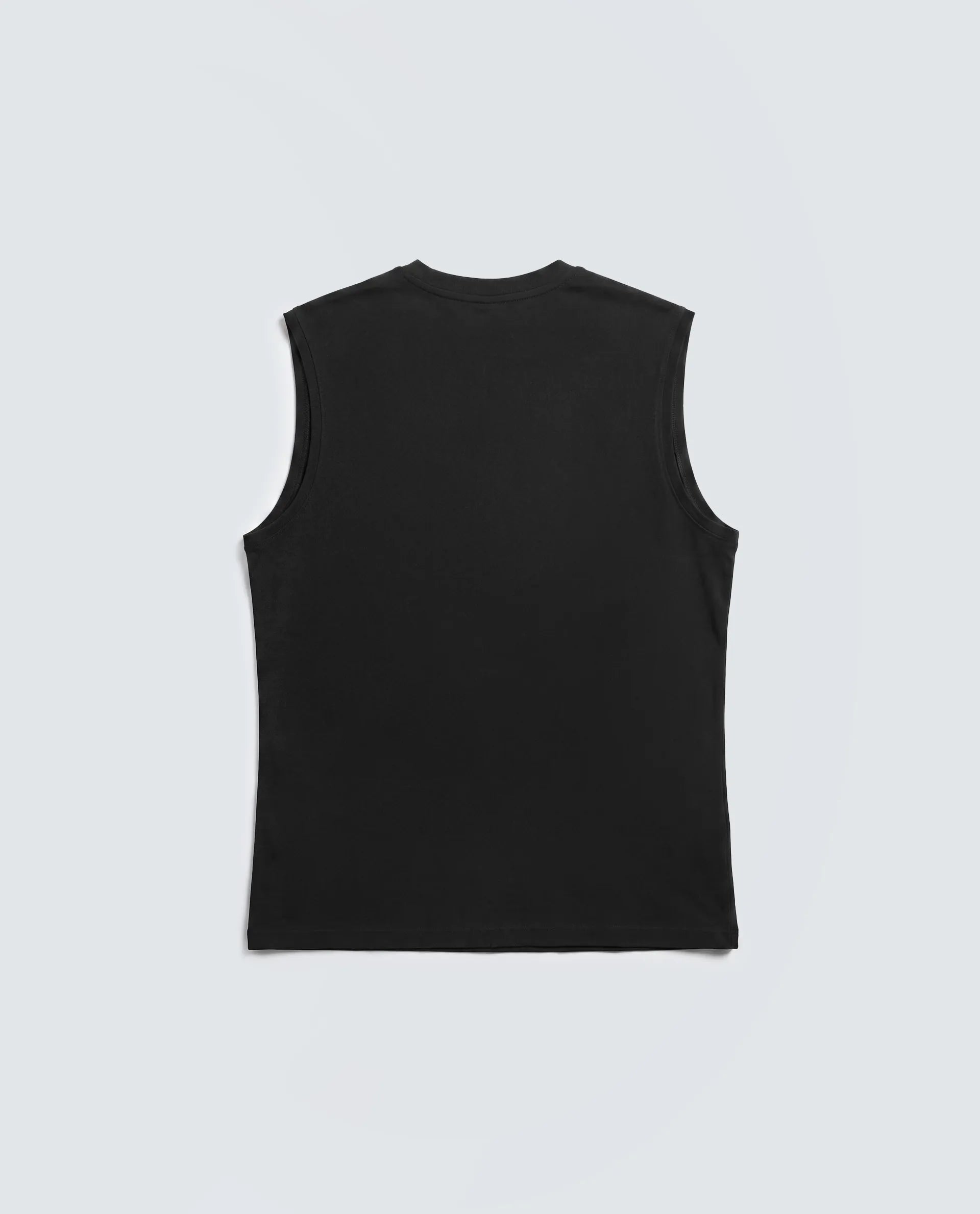 Rare Rabbit Men's Nats Black Cotton Lycra Fabric Regular Fit Plain Stretchable Sleeveless Vest