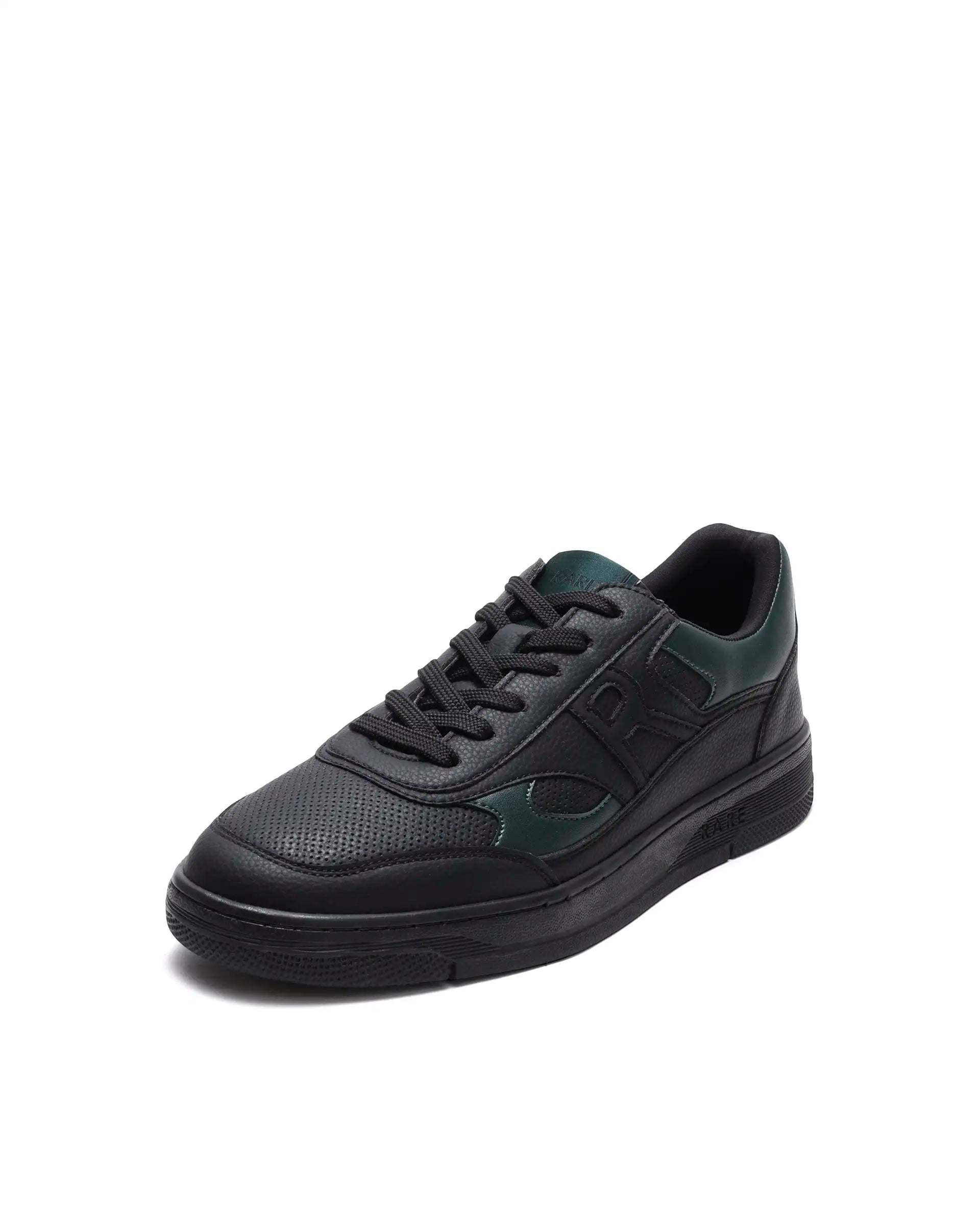 Rarez Men's Navo Black Micro Fiber Sneaker