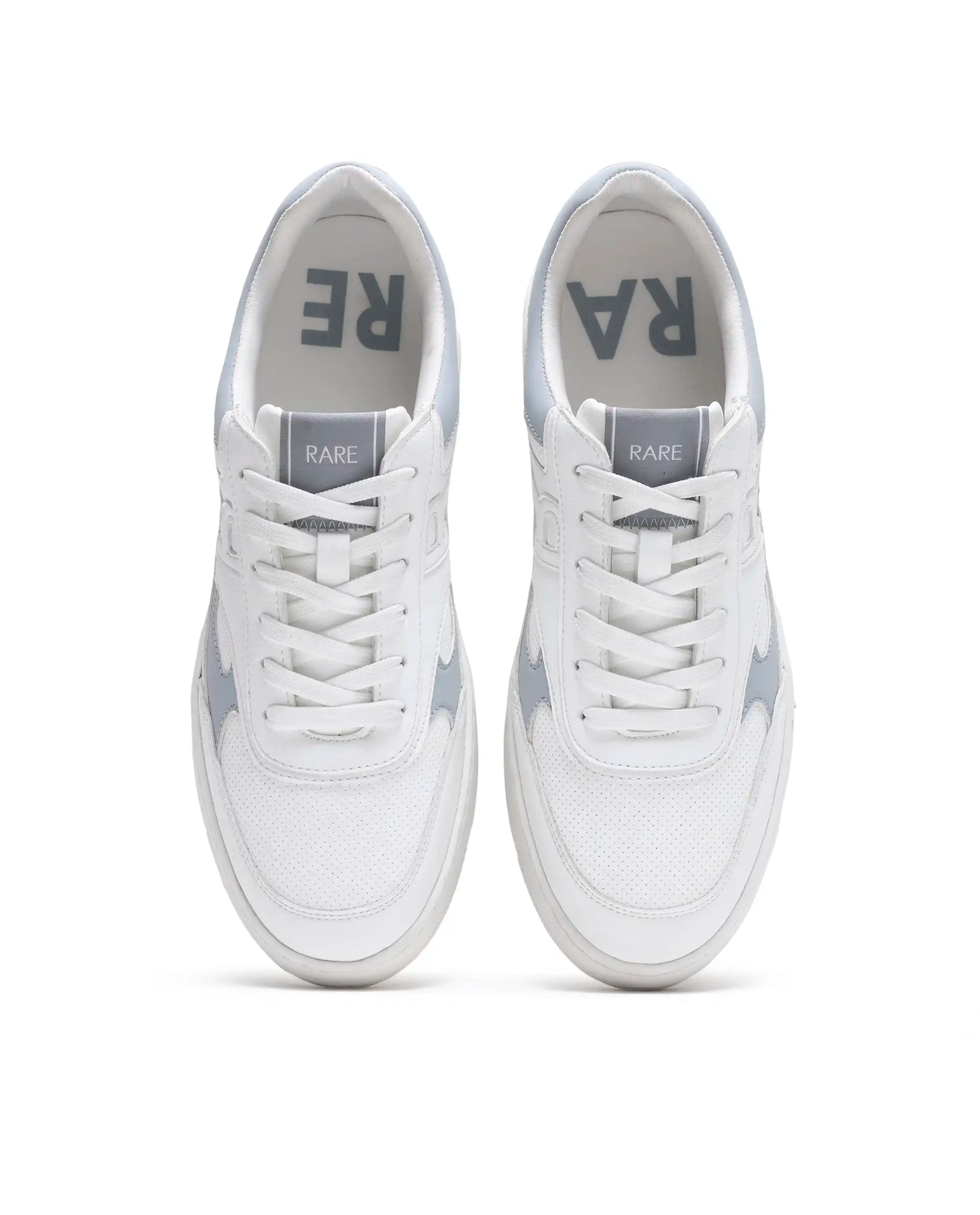 Rarez Men's Navo White Micro Fiber Sneaker