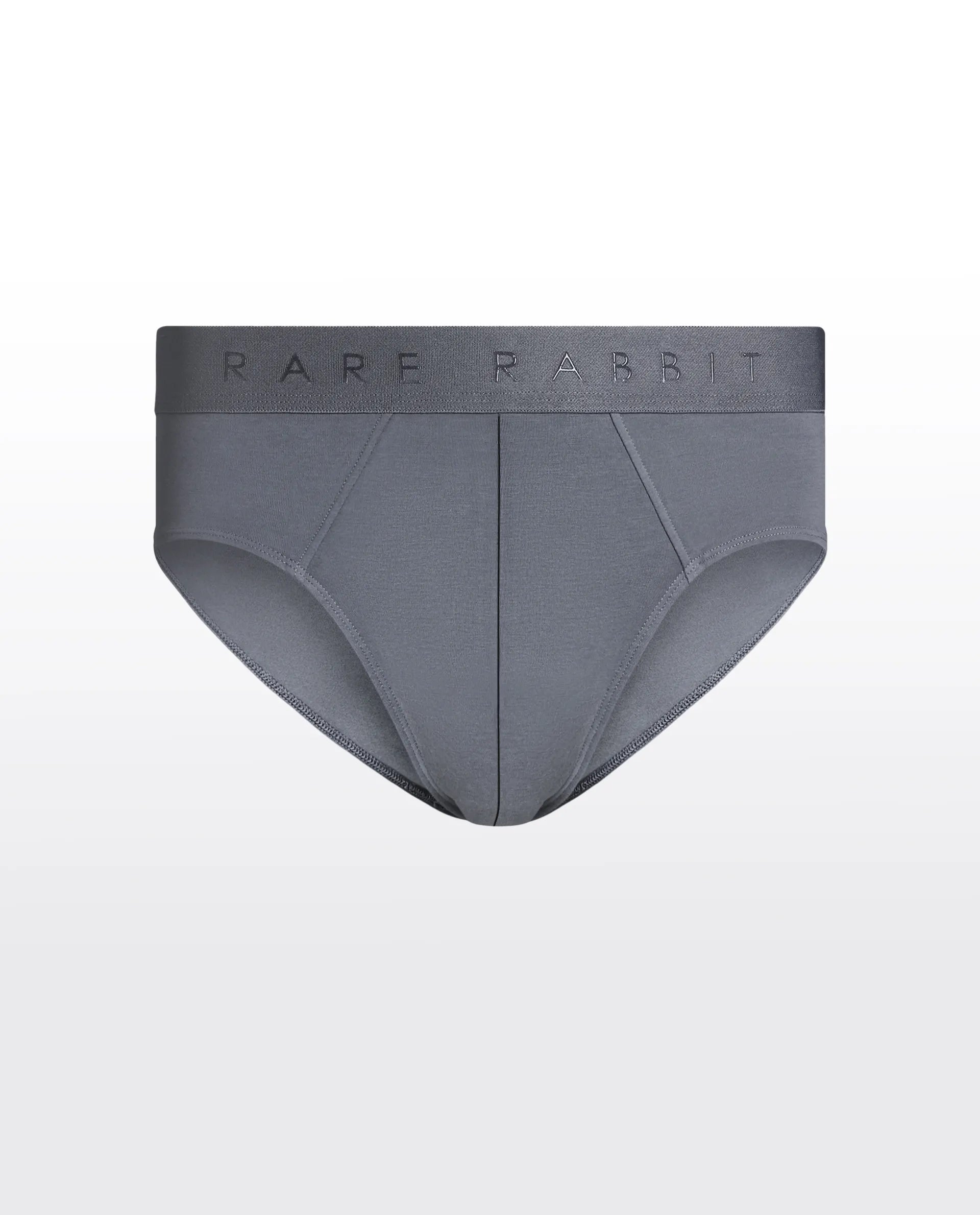 Rare Rabbit Men Near Grey Soft Cotton Stretch Briefs (Pack Of 3)