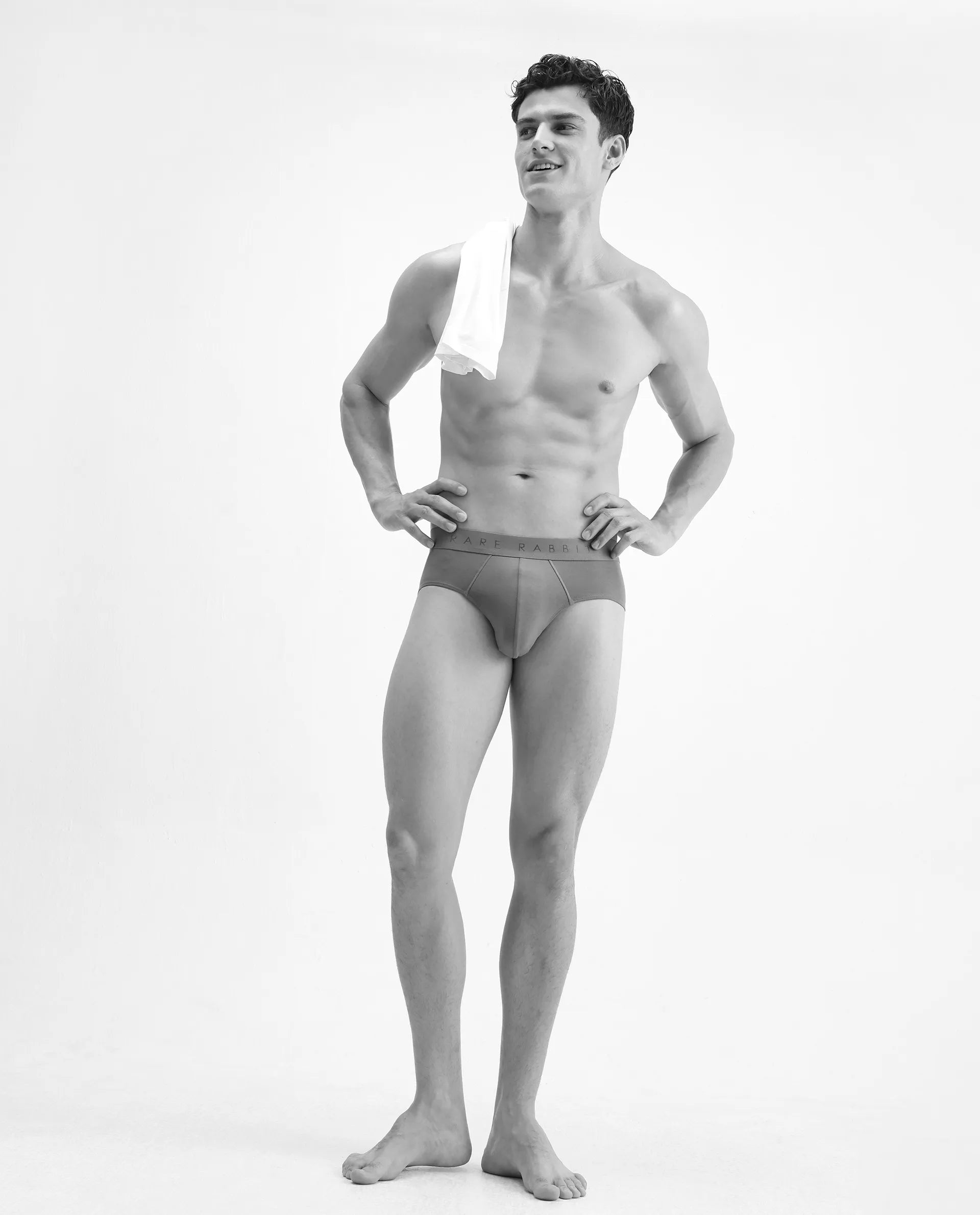 Rare Rabbit Men Near Grey Soft Cotton Stretch Briefs (Pack Of 3)