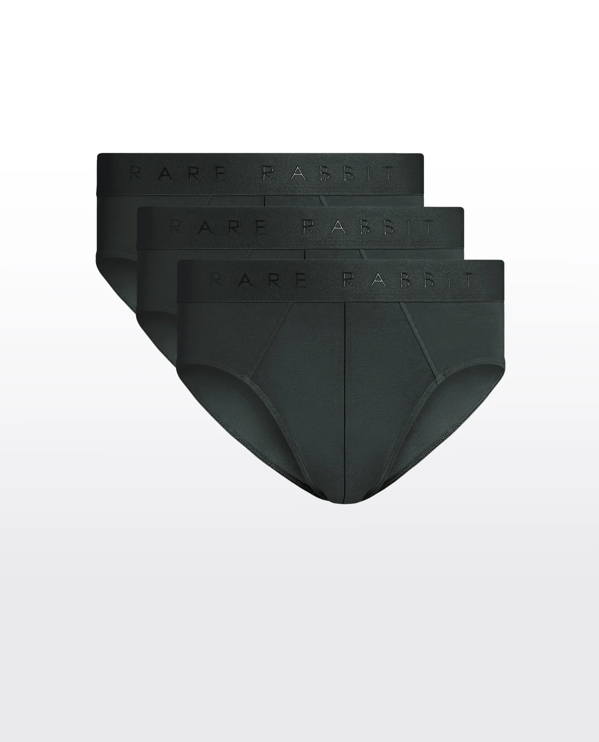 Rare Rabbit Men Near Olive Soft Cotton Stretch Briefs (Pack Of 3)